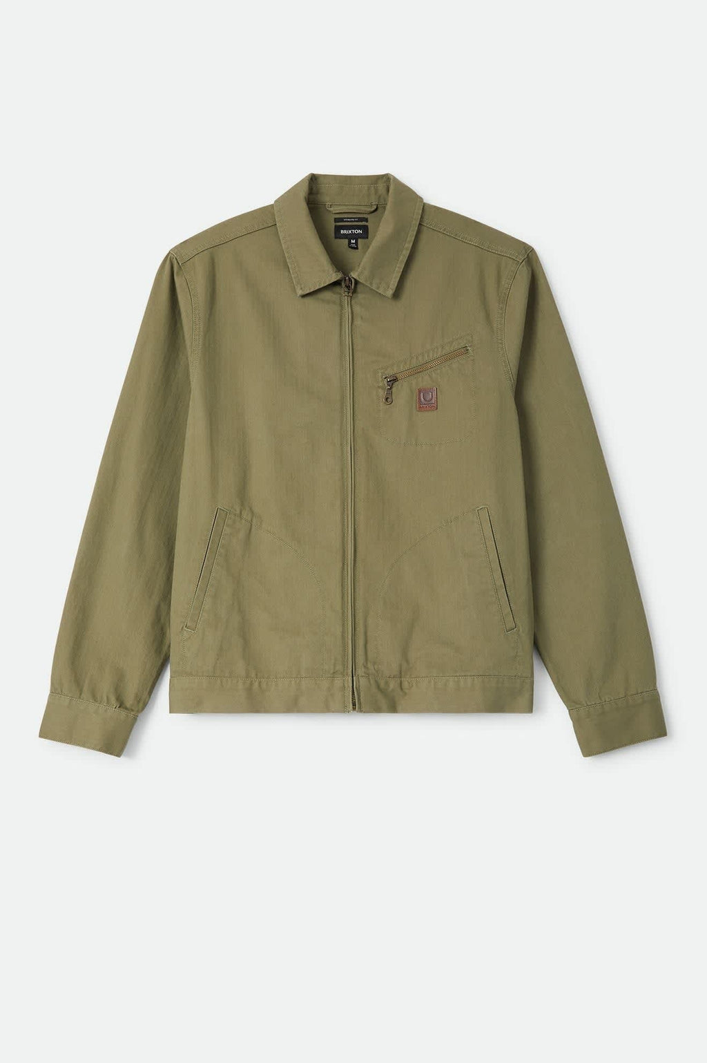 Mechanic Garage Zip Jacket - Olive Surplus Herringbone