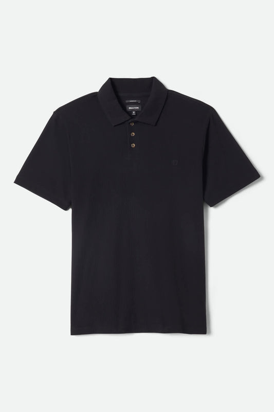 Ribbed City S/S Polo - Black