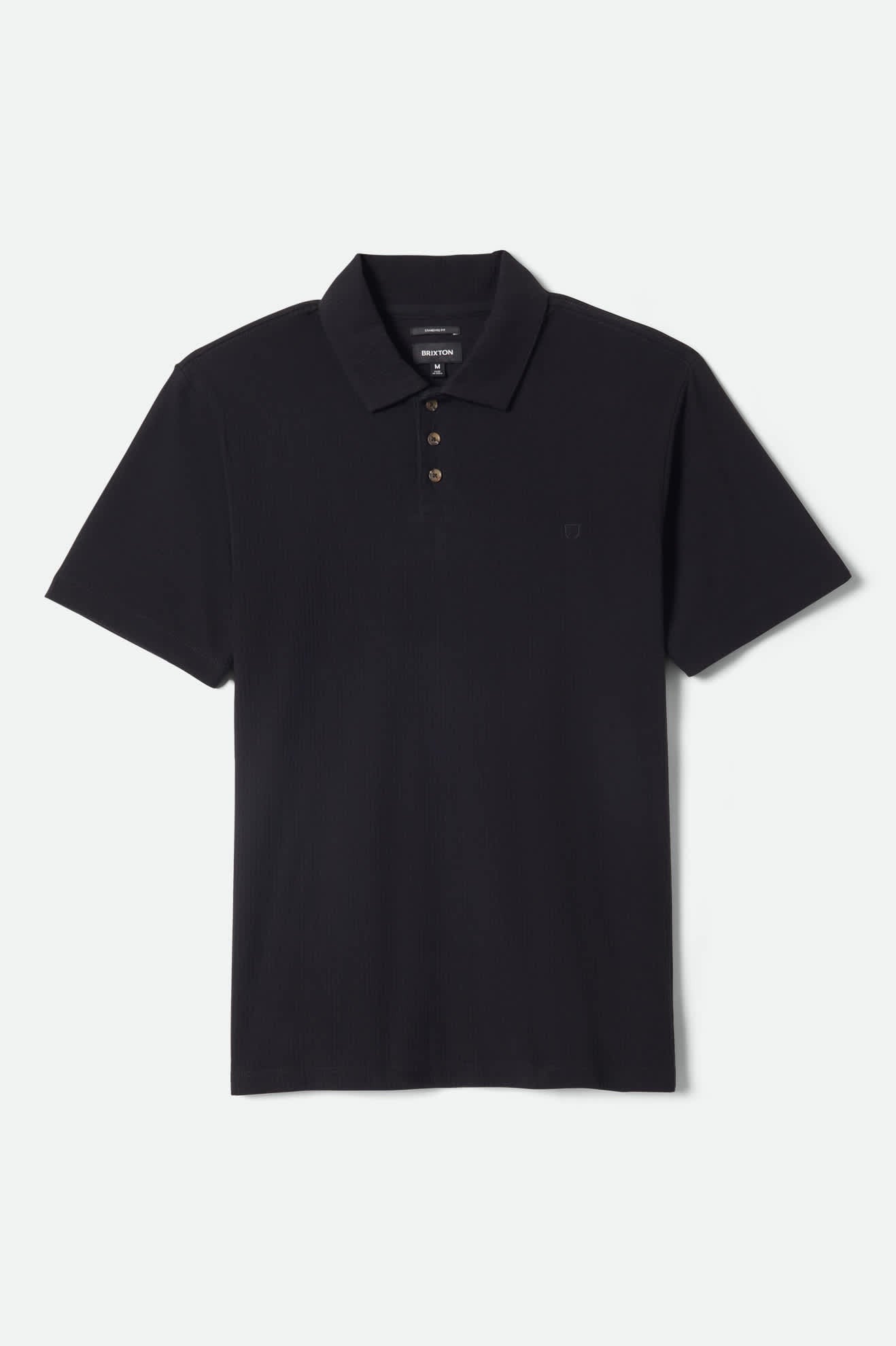 Ribbed City S/S Polo - Black