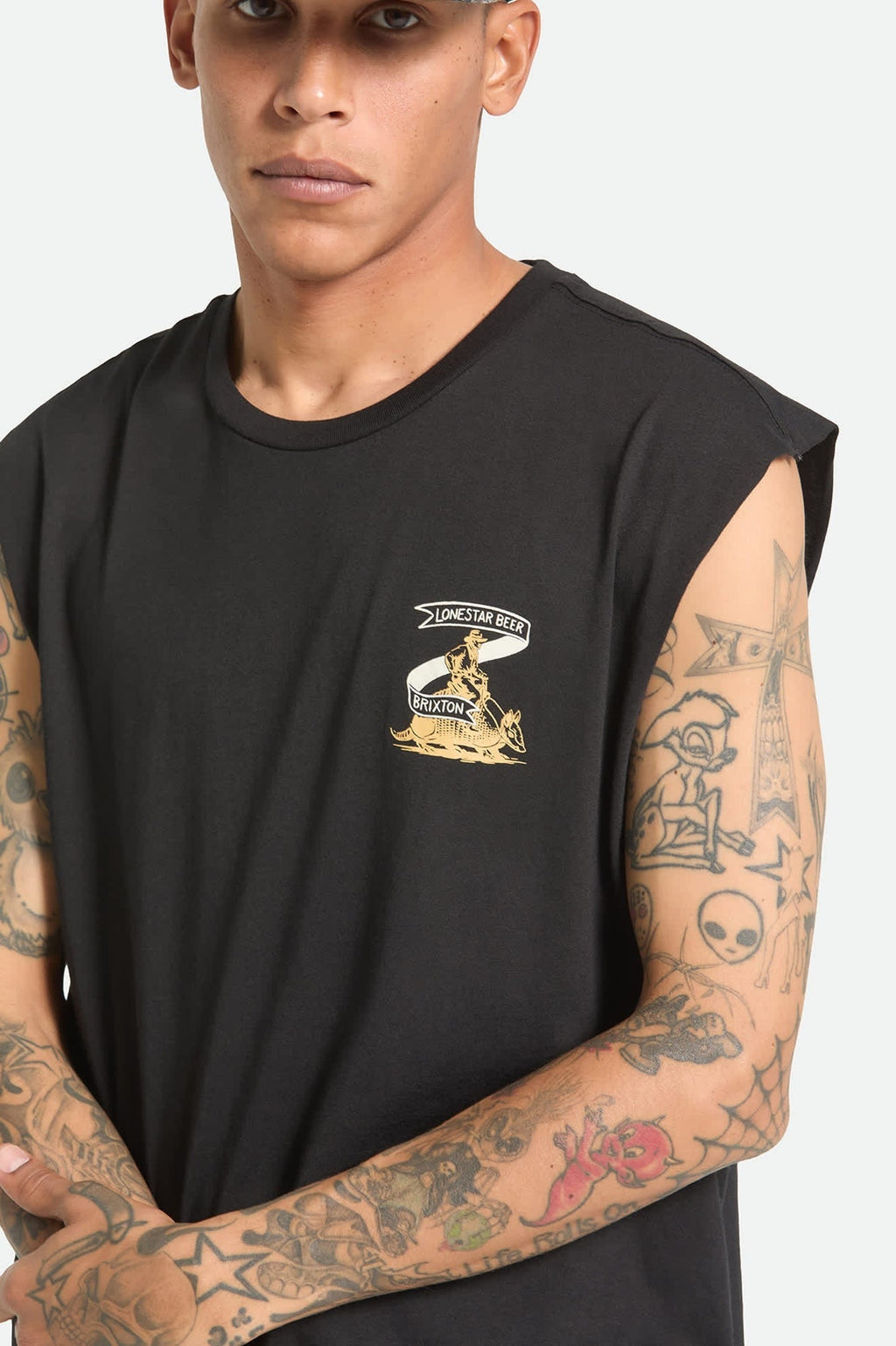 Lone Star Armadillo Muscle T-Shirt - Black