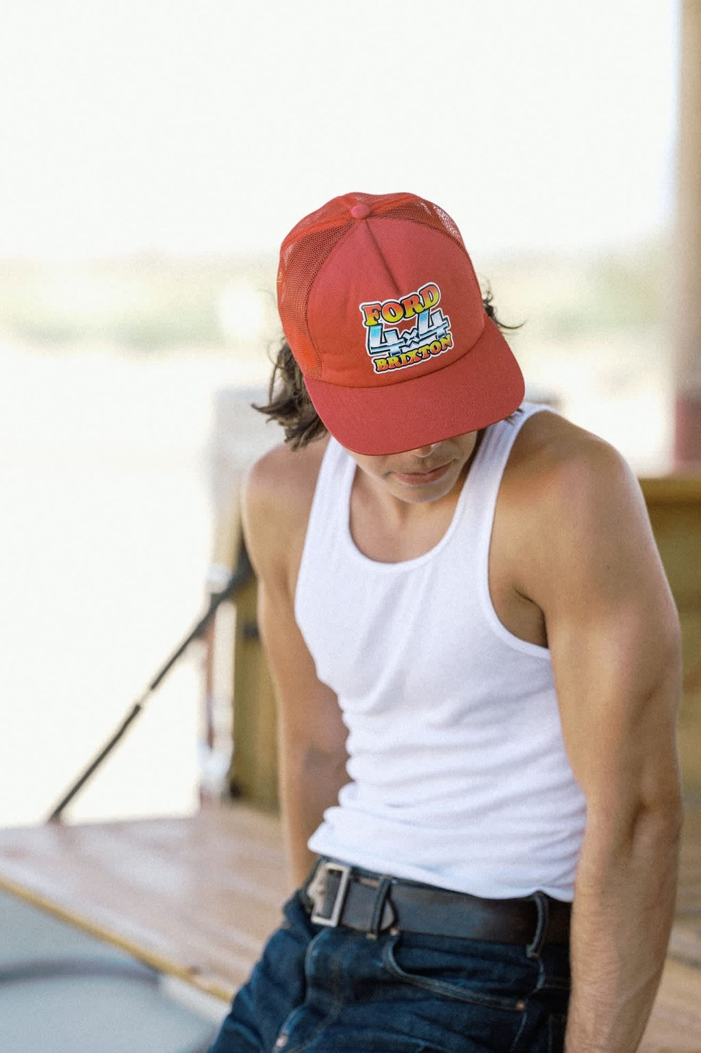 Ford 4x4 Chrome Trucker Hat - Rangoon Red
