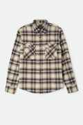 Bowery Flannel - Soft Brown Plaid