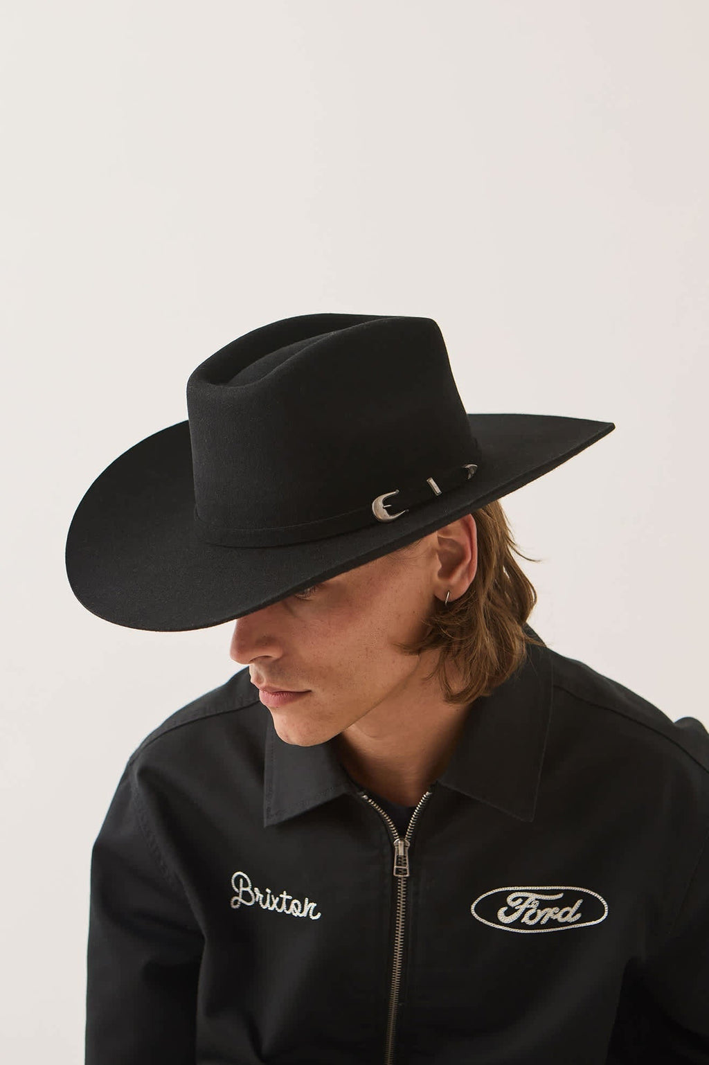 Prescott Brick Top Cowboy Hat - Black