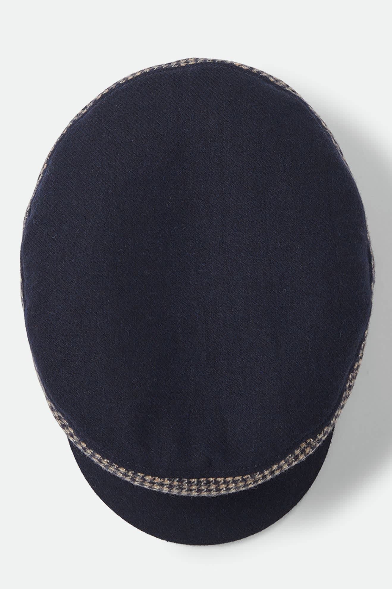 Fiddler Fisherman Cap - Navy/Sand Houndstooth