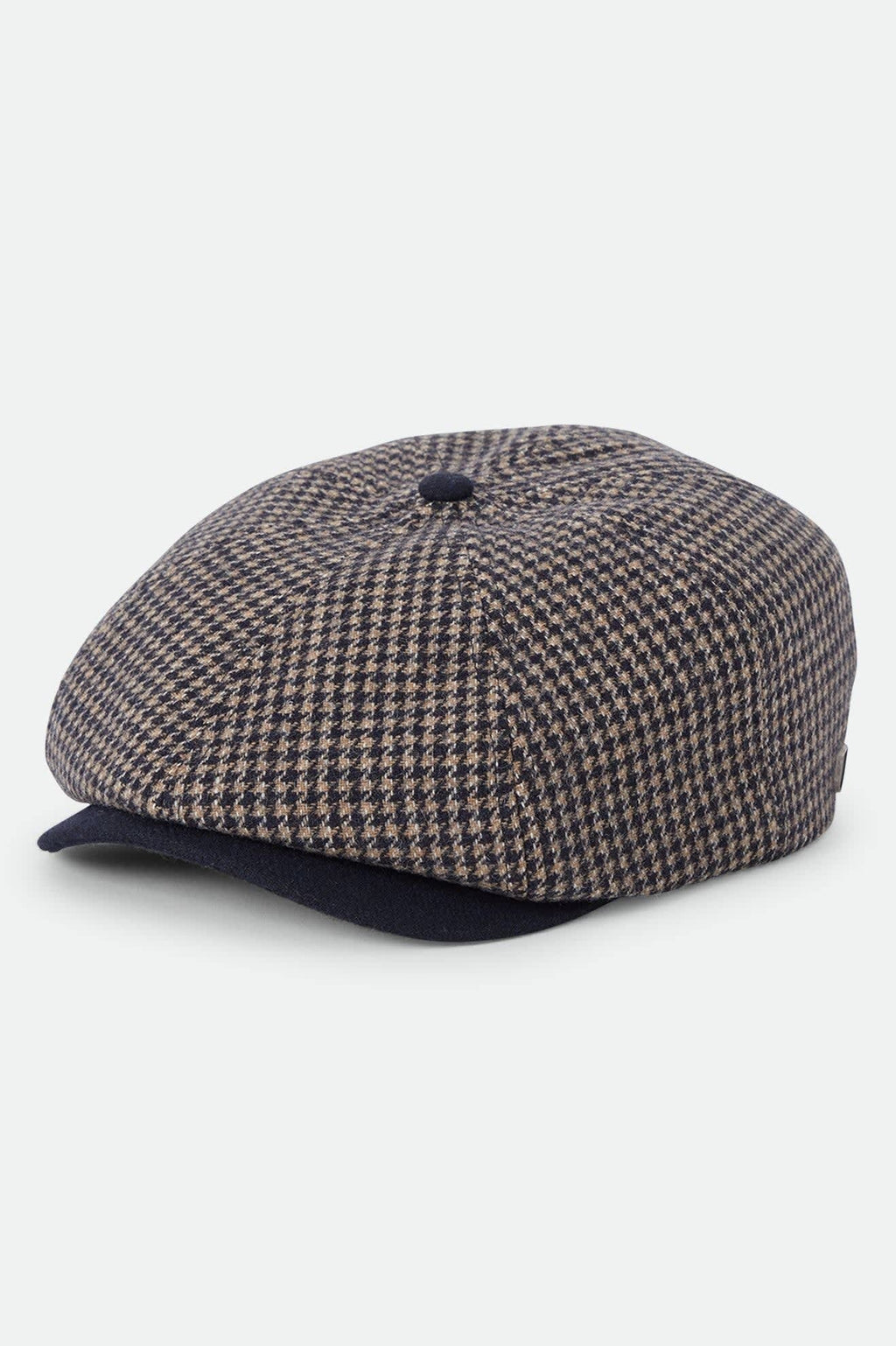 Brood Newsboy Cap - Navy/Sand Houndstooth