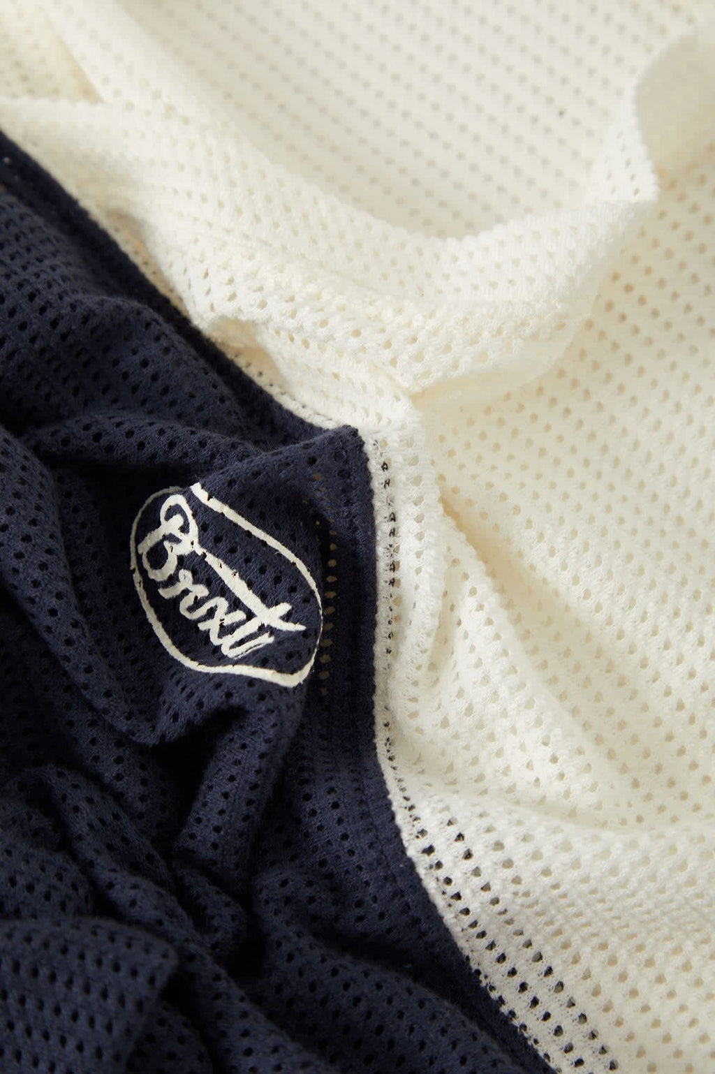 Varsity Mesh T-Shirt - Off White/Washed Navy