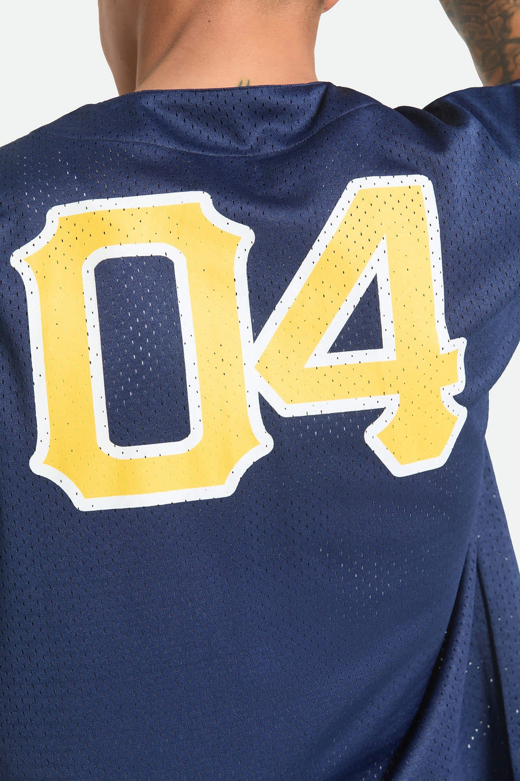 The Brixton Mesh Short Sleeve Baseball Jersey - Washed Navy
