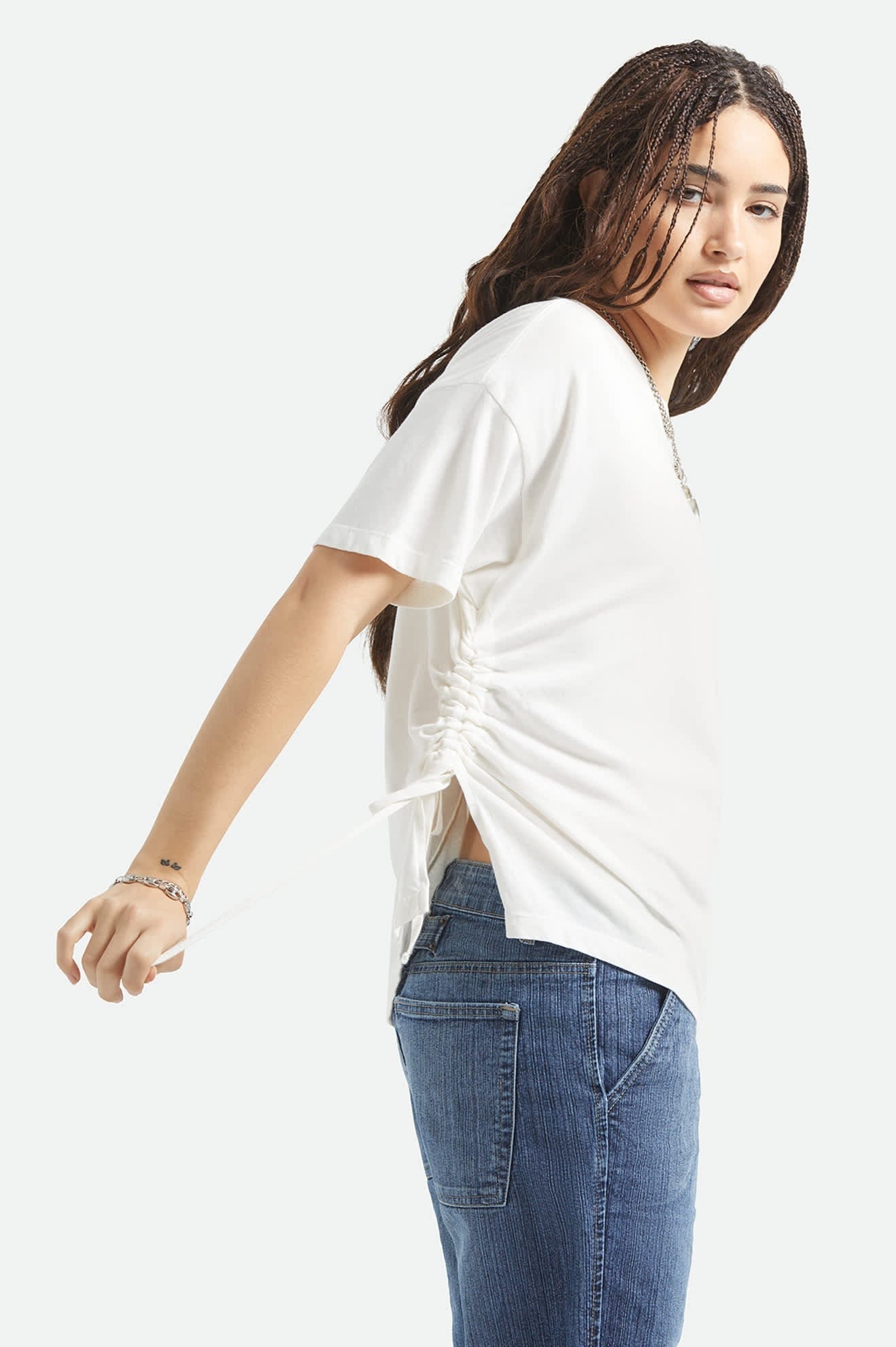 Carefree Organic Garment Dye Cinch T-Shirt - Off White