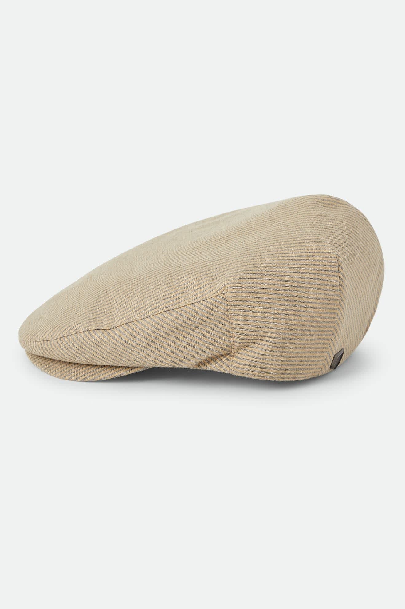 Hooligan Flat Cap - Khaki Stripe/Washed Black