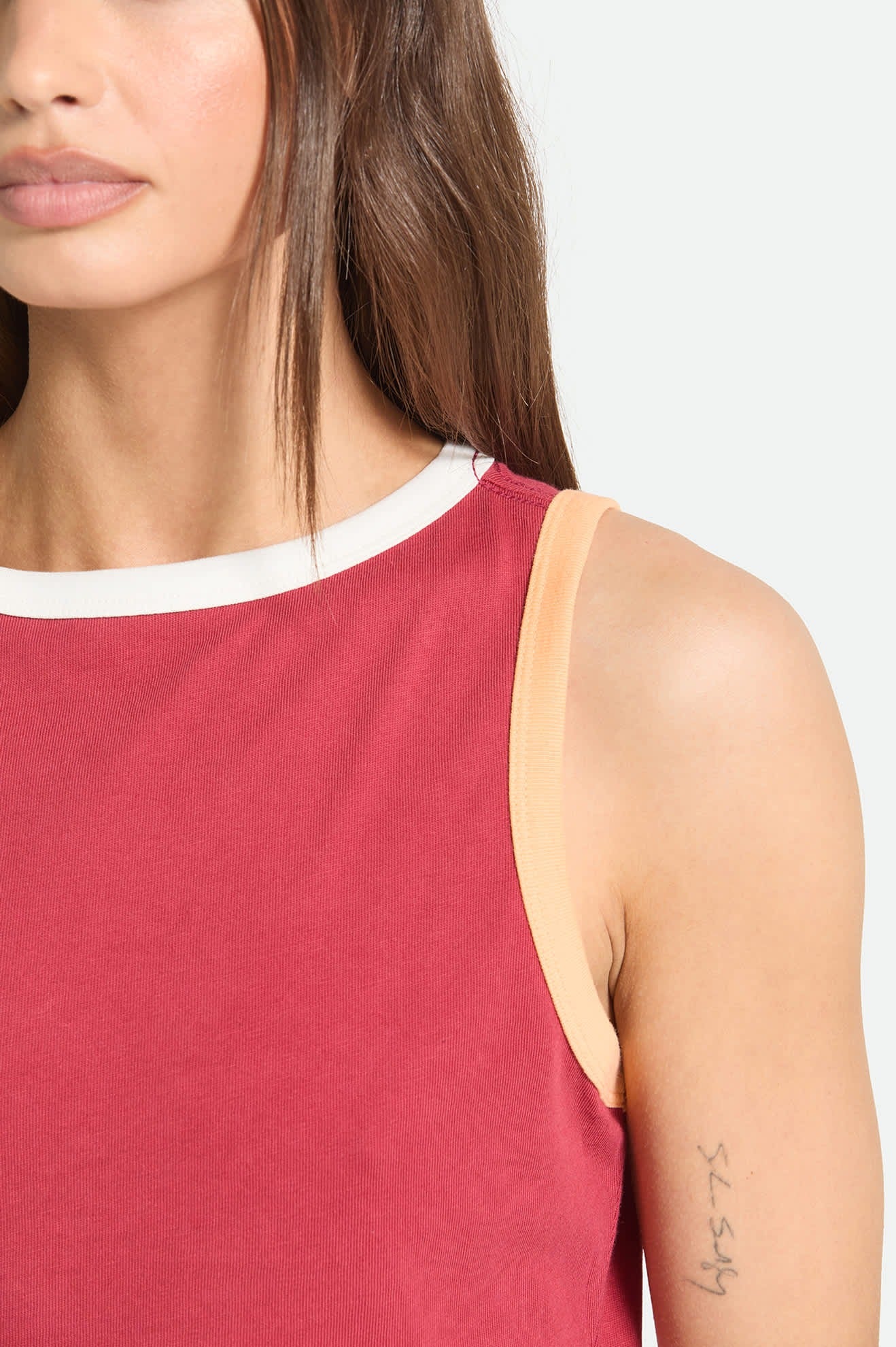 Carefree Organic Garment Dye Cropped Tank - Robust Red