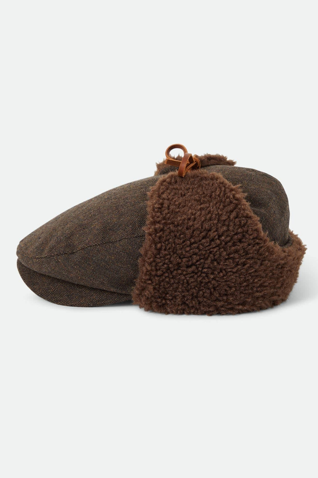 Barrel Earflap Snap Cap - Brown/Brown Tweed