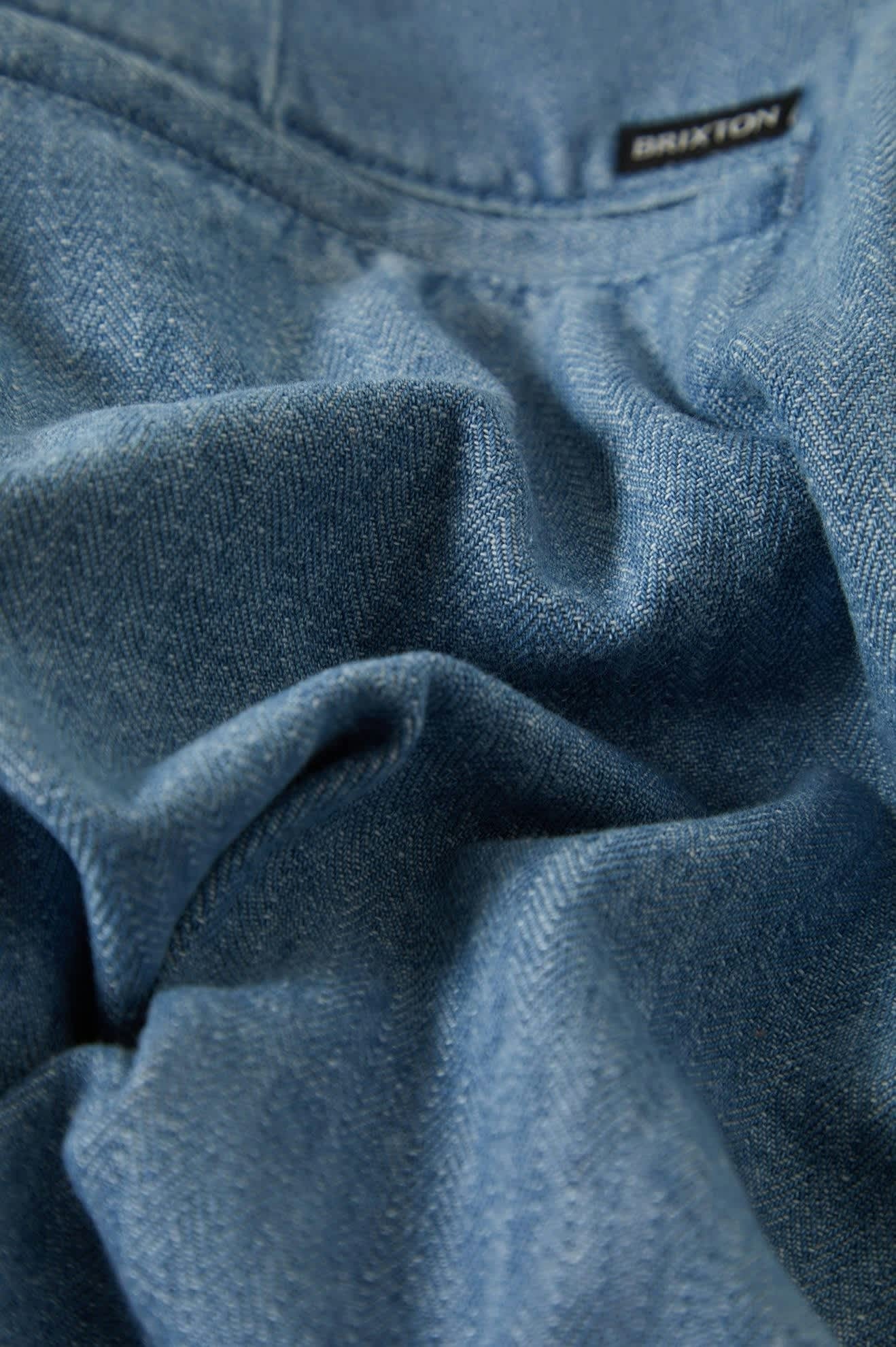 Choice Chino Baggy Short - Light Wash Denim Herringbone