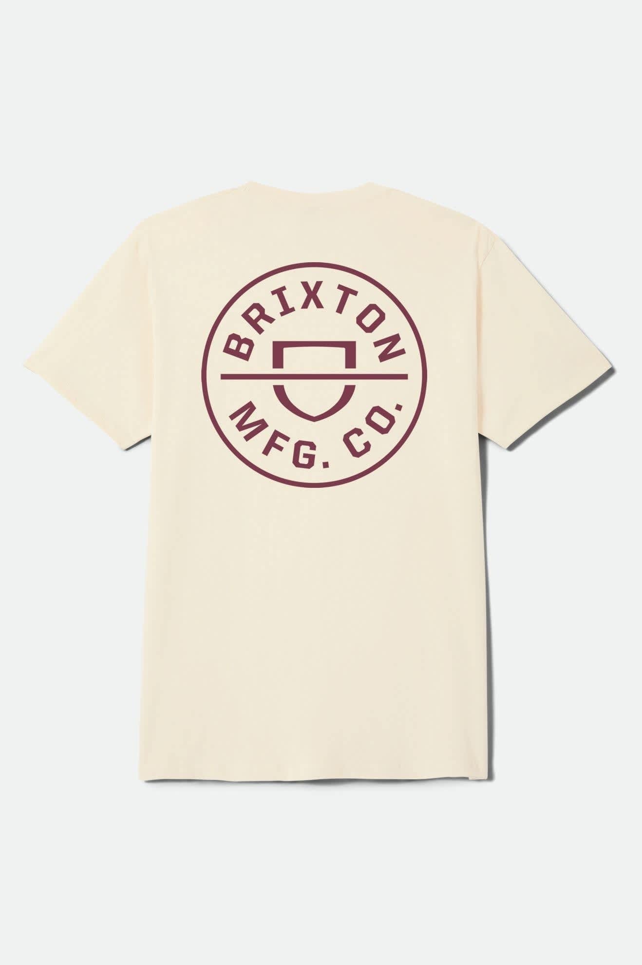 Crest Short Sleeve Standard T-Shirt - Cream/Mahogany