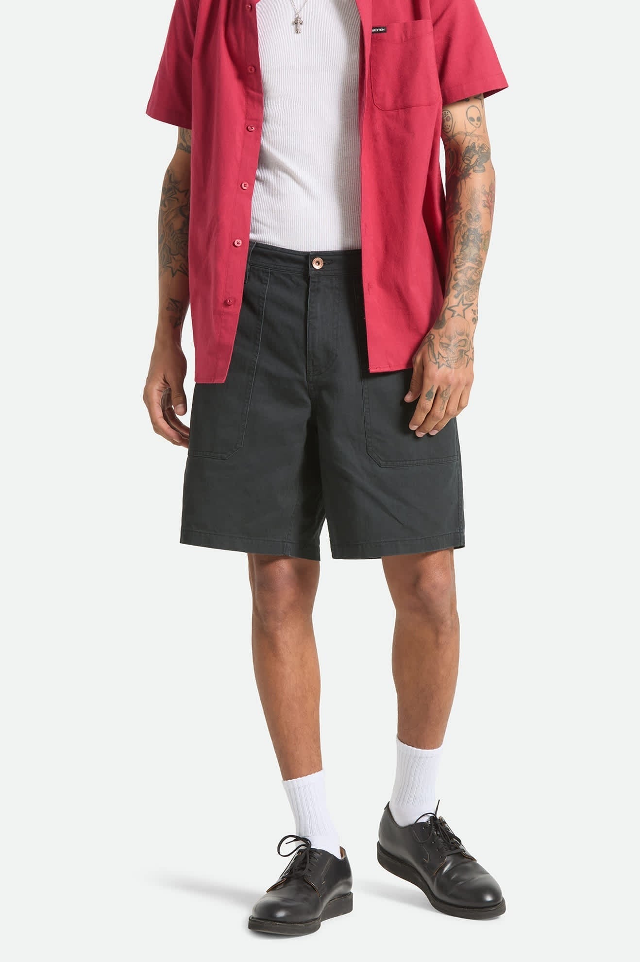 Surplus Vintage Wash Herringbone Short - Washed Black