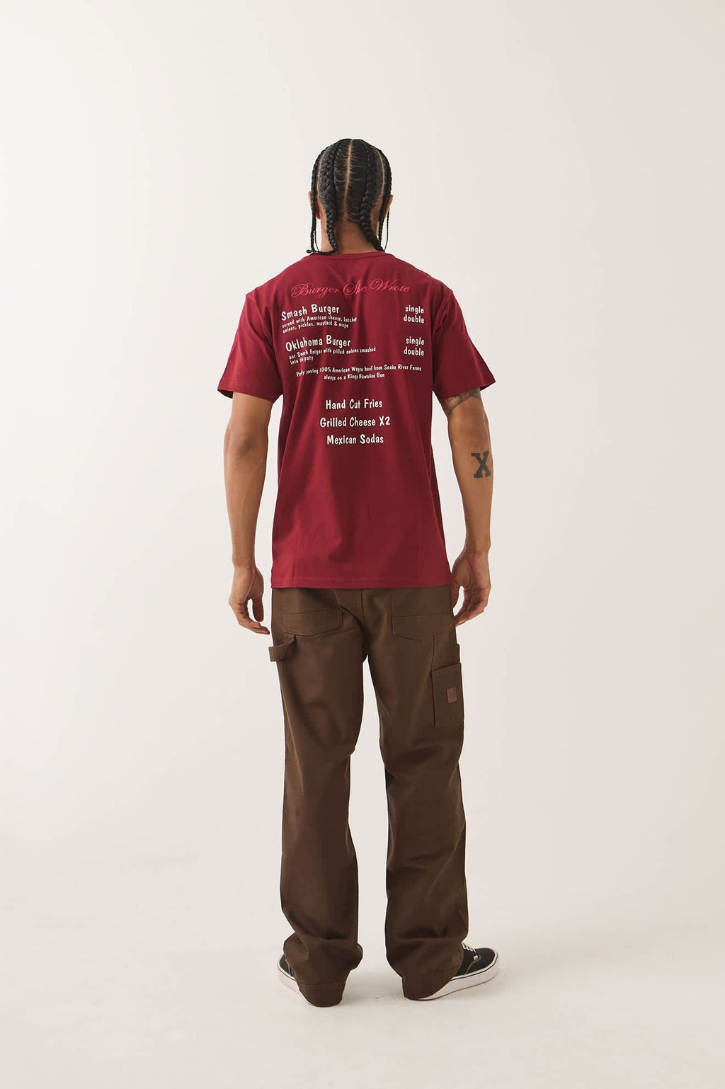Burger She Wrote Pocket T-Shirt - Burgundy