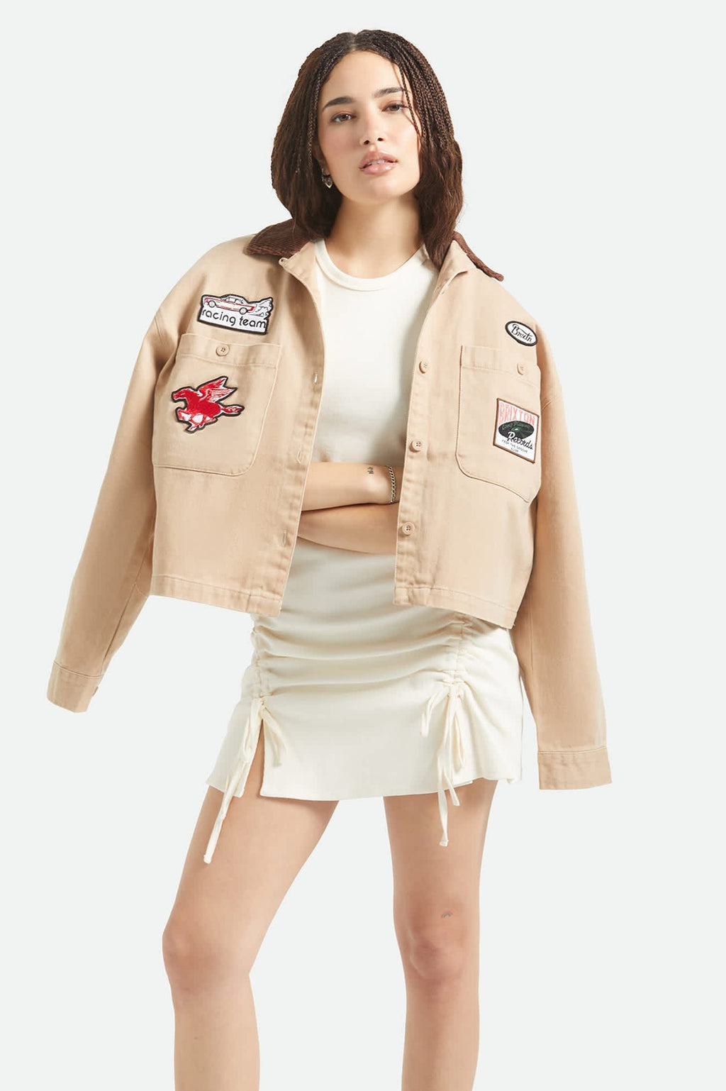 Utopia Patchwork Overshirt - Washed Timeless Taupe