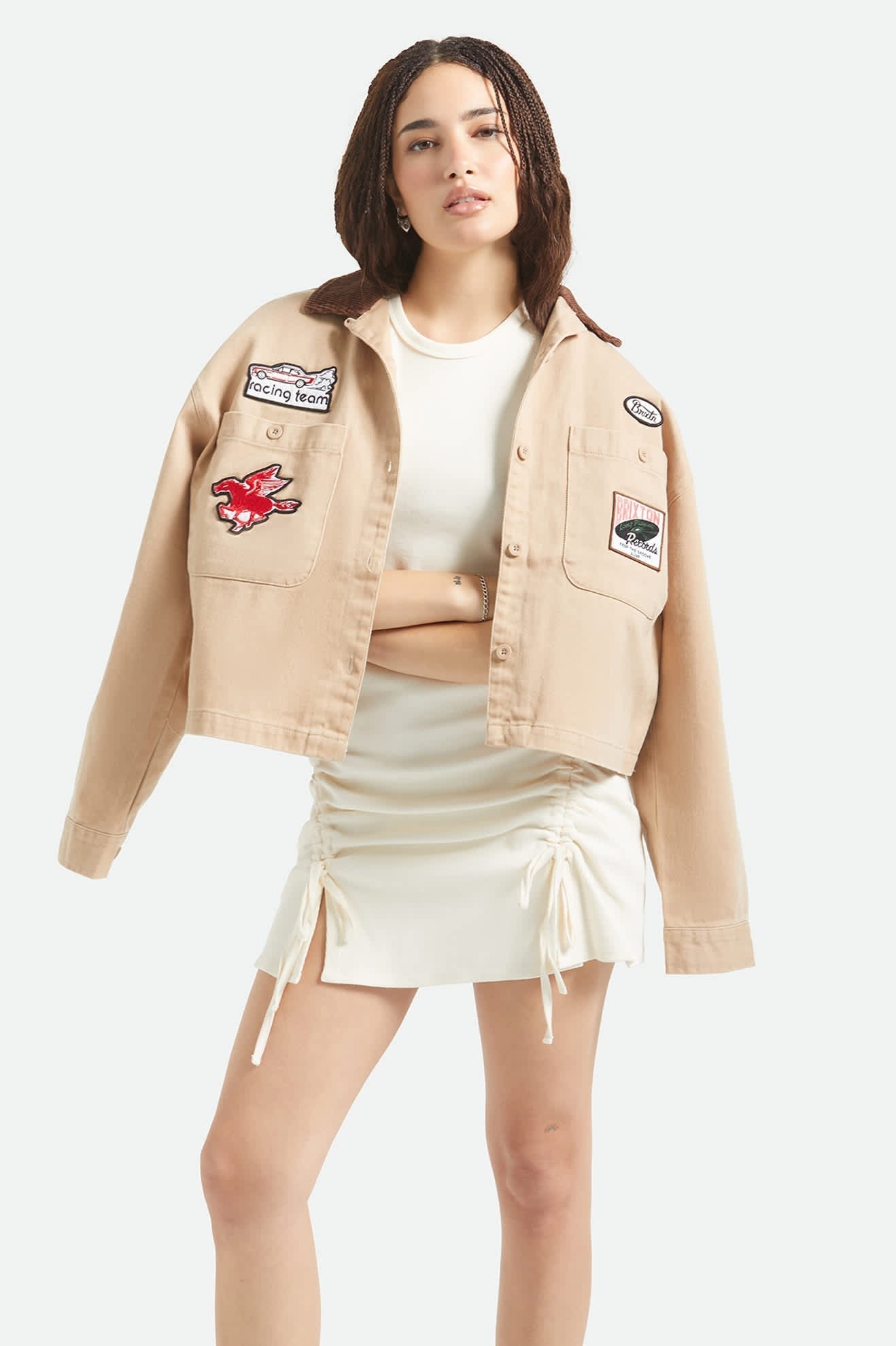 Utopia Patchwork Overshirt - Washed Timeless Taupe
