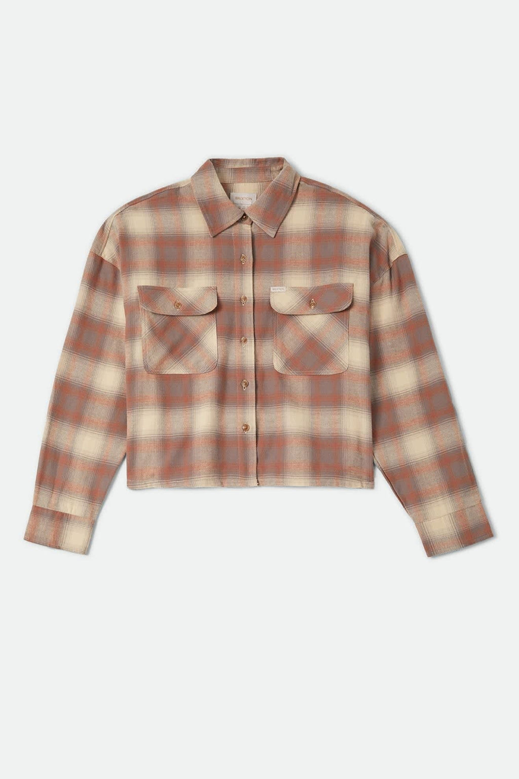 Bowery Crop Women's Overshirt - Soft Tan Window Plaid
