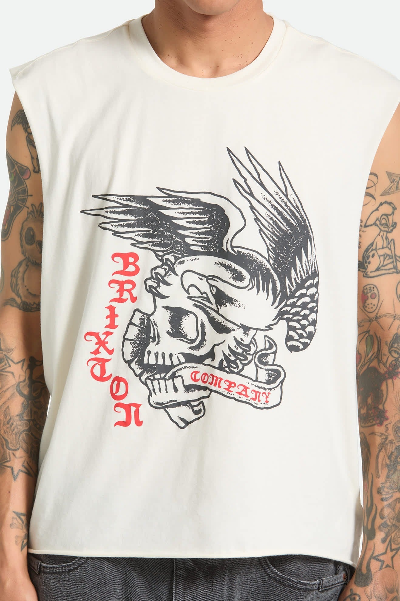 Wolcott Worn In Boxy Muscle Tank - Off White