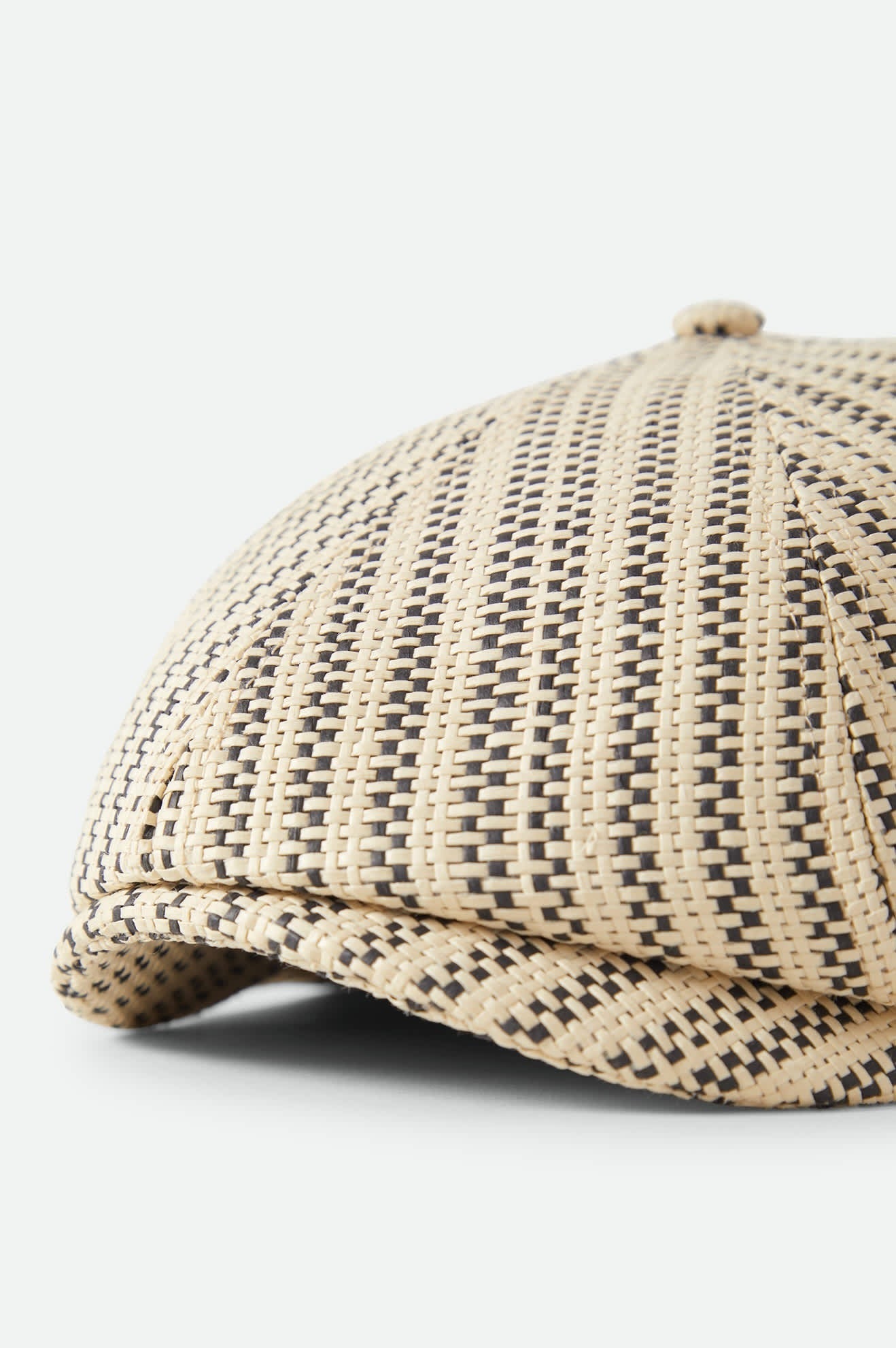 Brood Lightweight Newsboy Cap - Natural/Black Straw