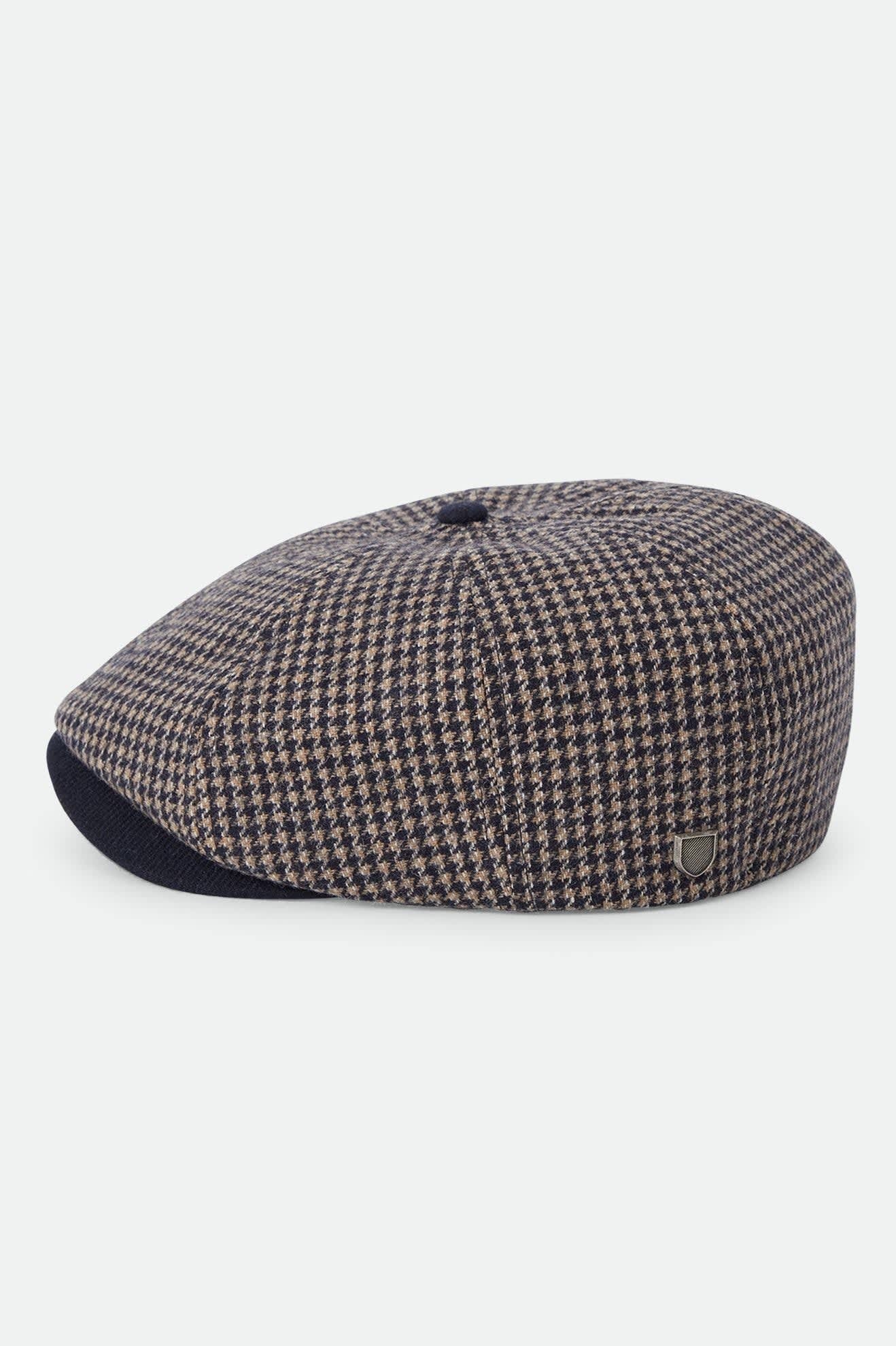 Brood Newsboy Cap - Navy/Sand Houndstooth