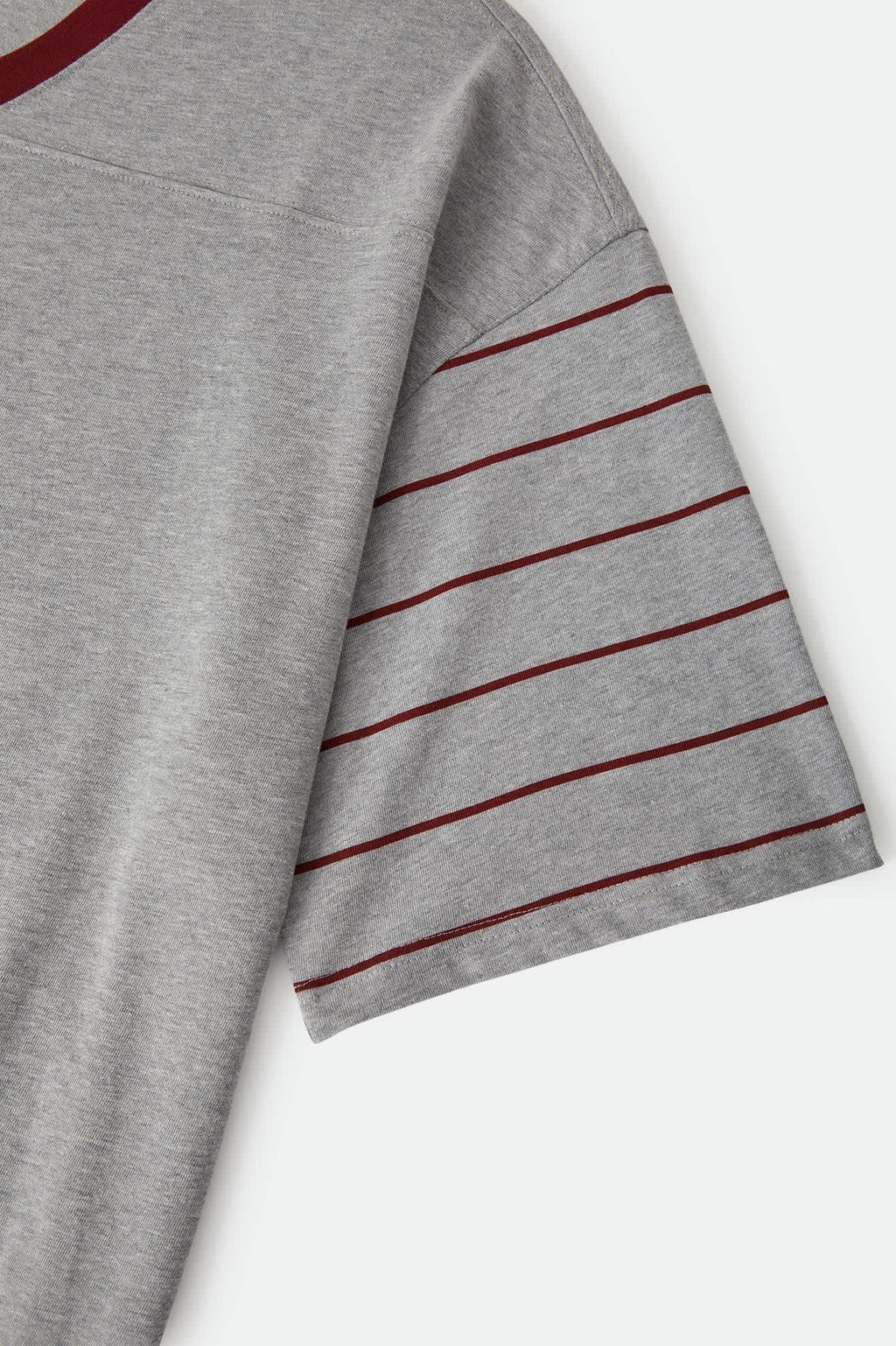 Brixton Football T-Shirt - Heather Grey/Maroon