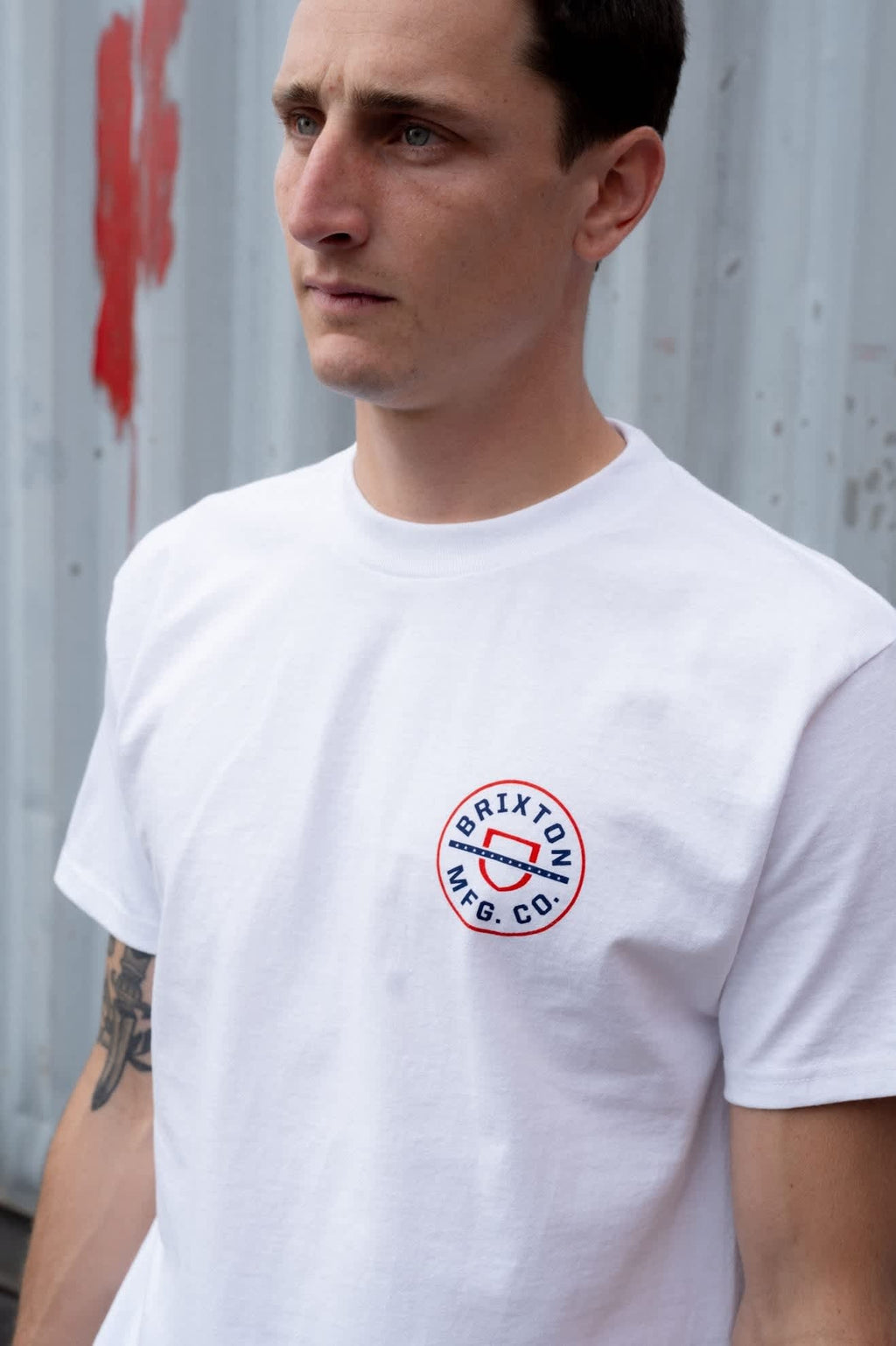 Crest Starline Short Sleeve Standard T-Shirt - White/Red/Navy