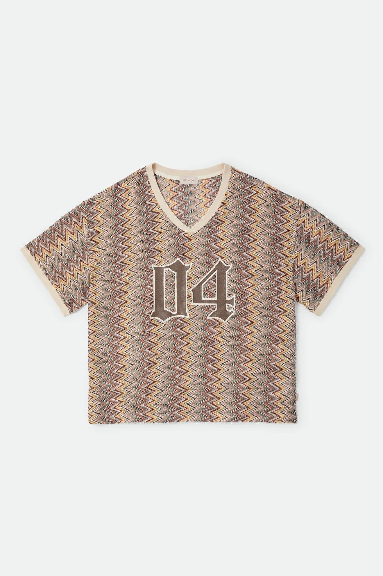 Football Oversized Mesh Jersey - Multi Color Zigzag