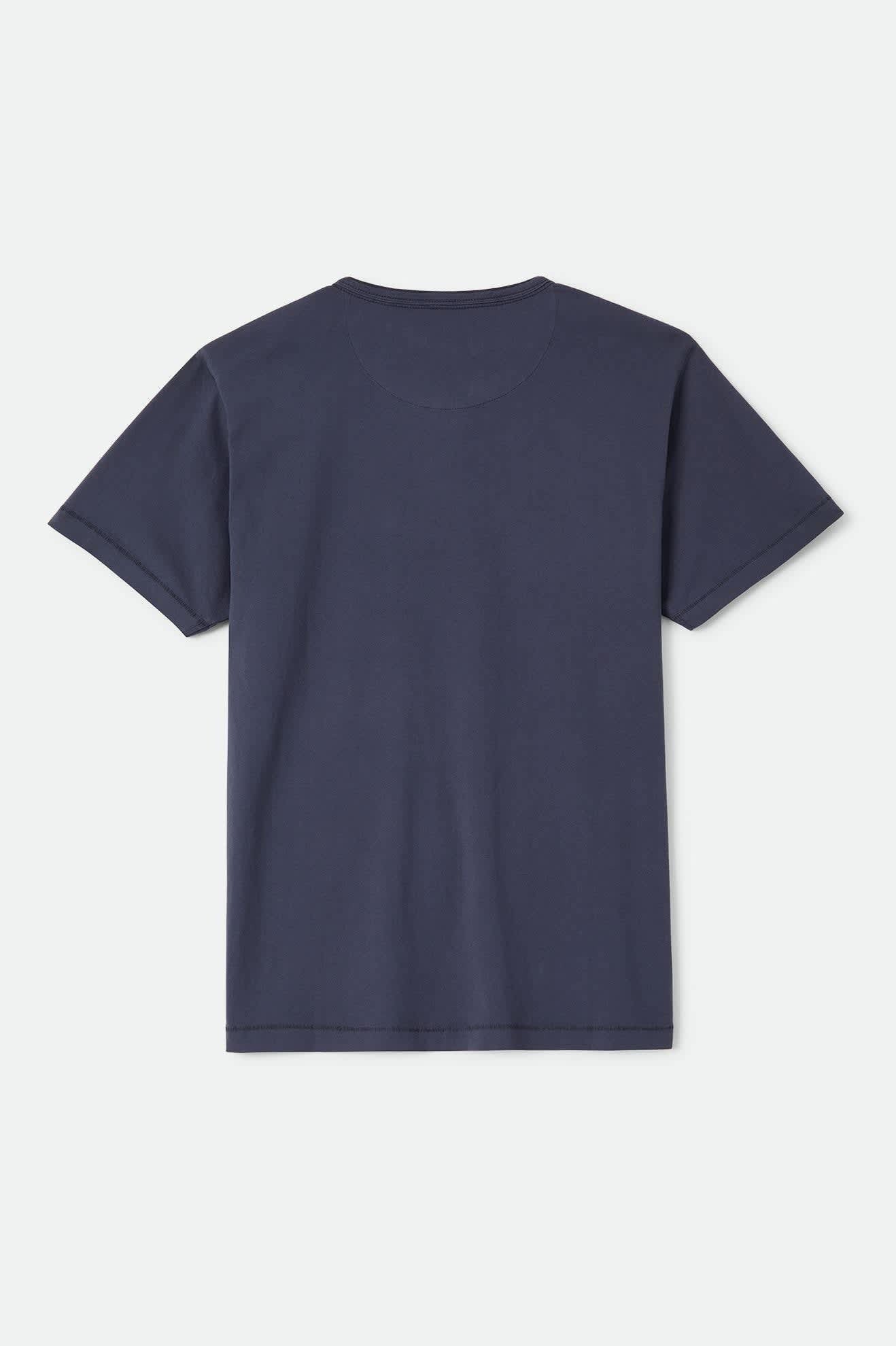 Brixton Baseline Henley T-Shirt - Washed Navy Vintage Wash