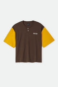 Boxy Baseball T-Shirt - Walnut Brown/Golden Hour