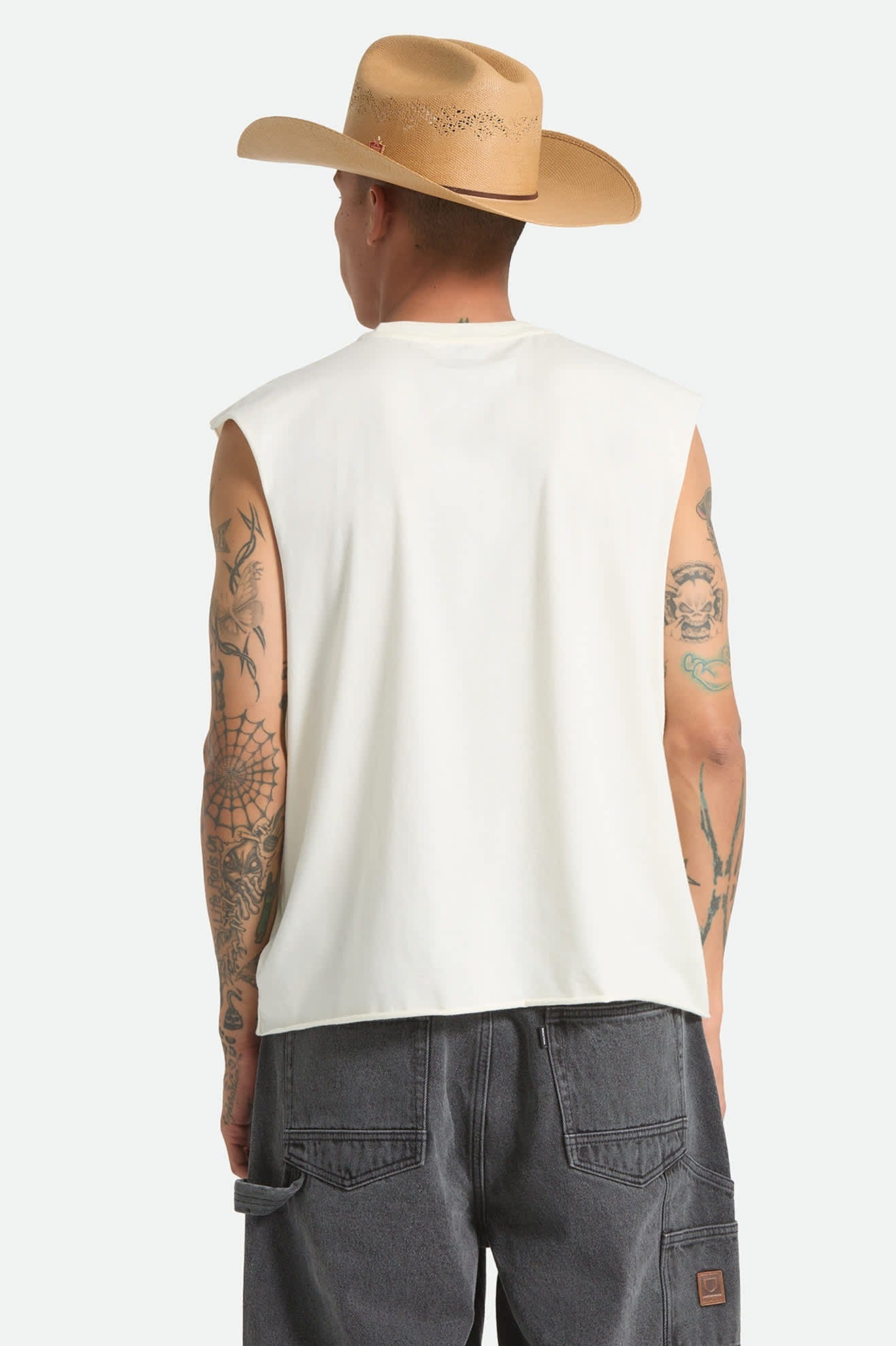 Wolcott Worn In Boxy Muscle Tank - Off White