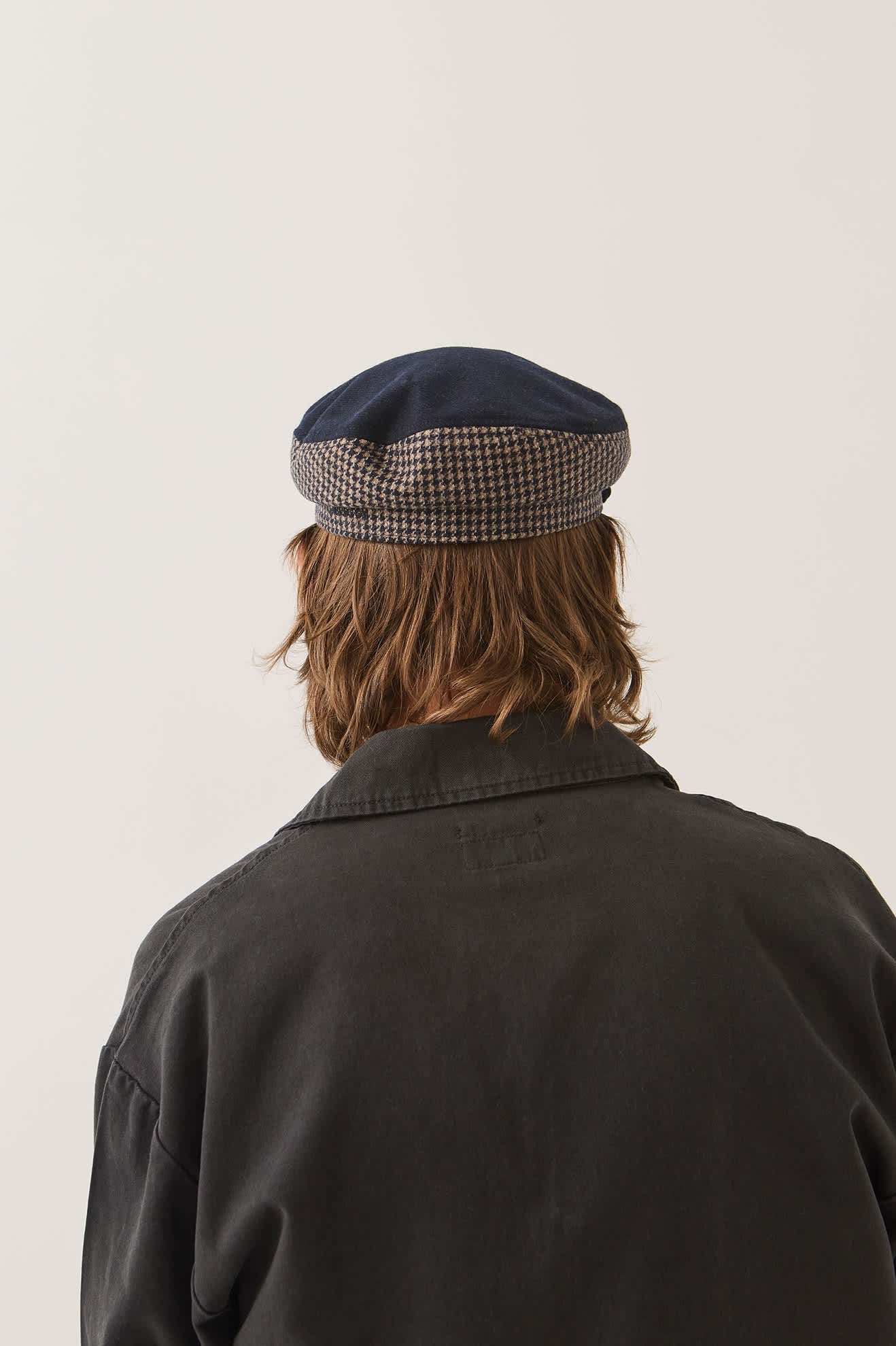 Fiddler Fisherman Cap - Navy/Sand Houndstooth