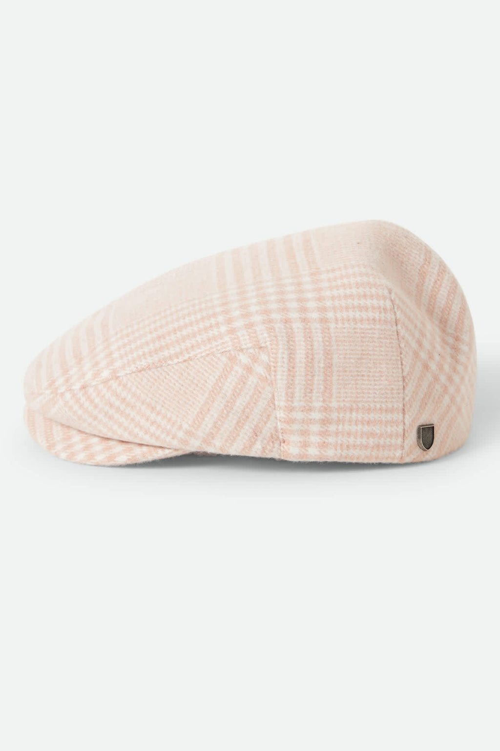 Hooligan Lightweight Flat Cap - Soft Pink Houndstooth