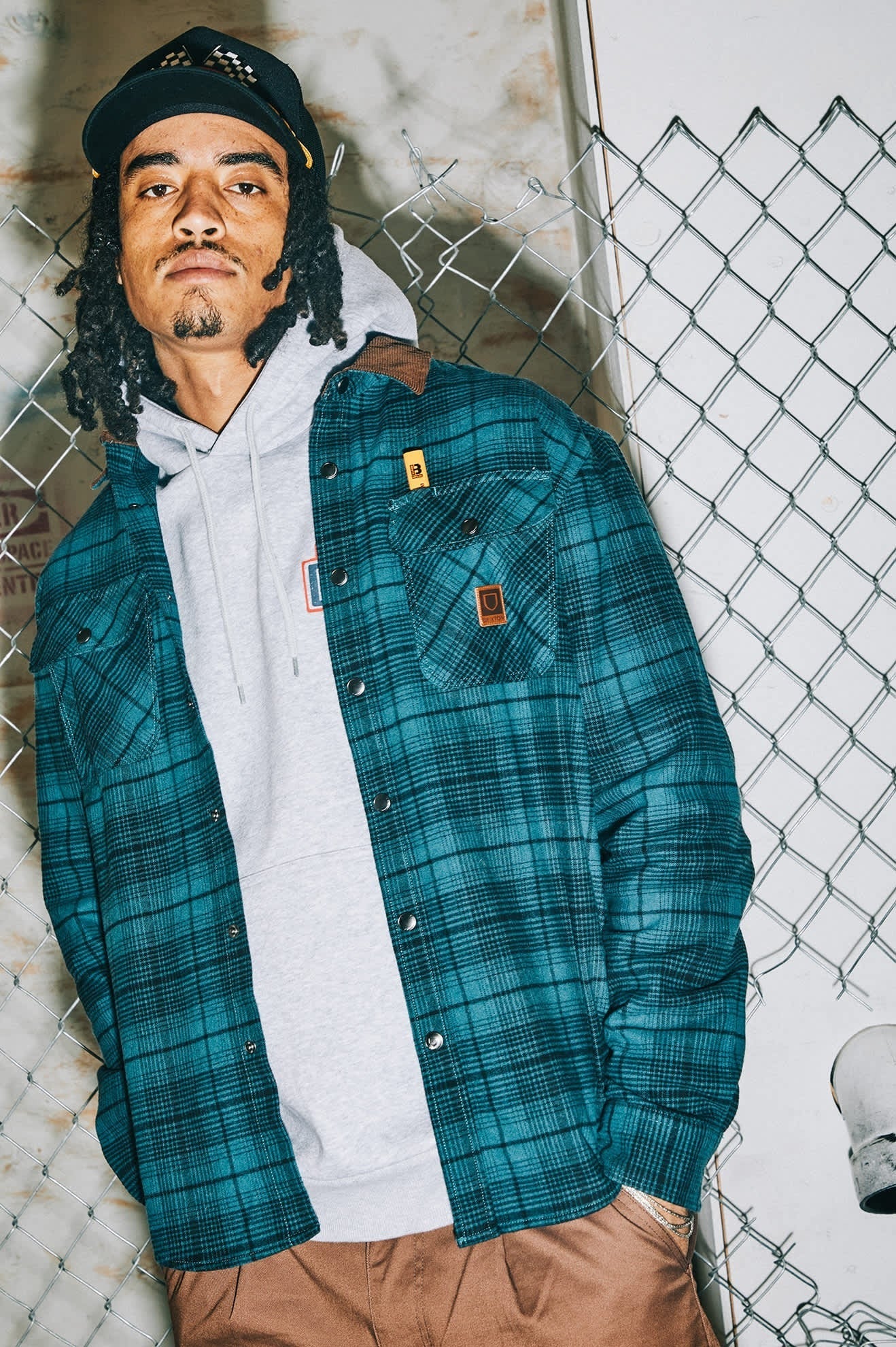 Builders Bowery Performance Flannel - Night Sage/Black