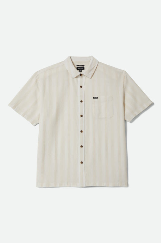 Cru Stripe Dobby Short Sleeve Shirt - Off White