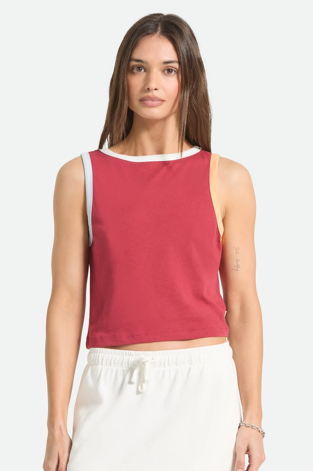 Carefree Organic Garment Dye Cropped Tank - Robust Red