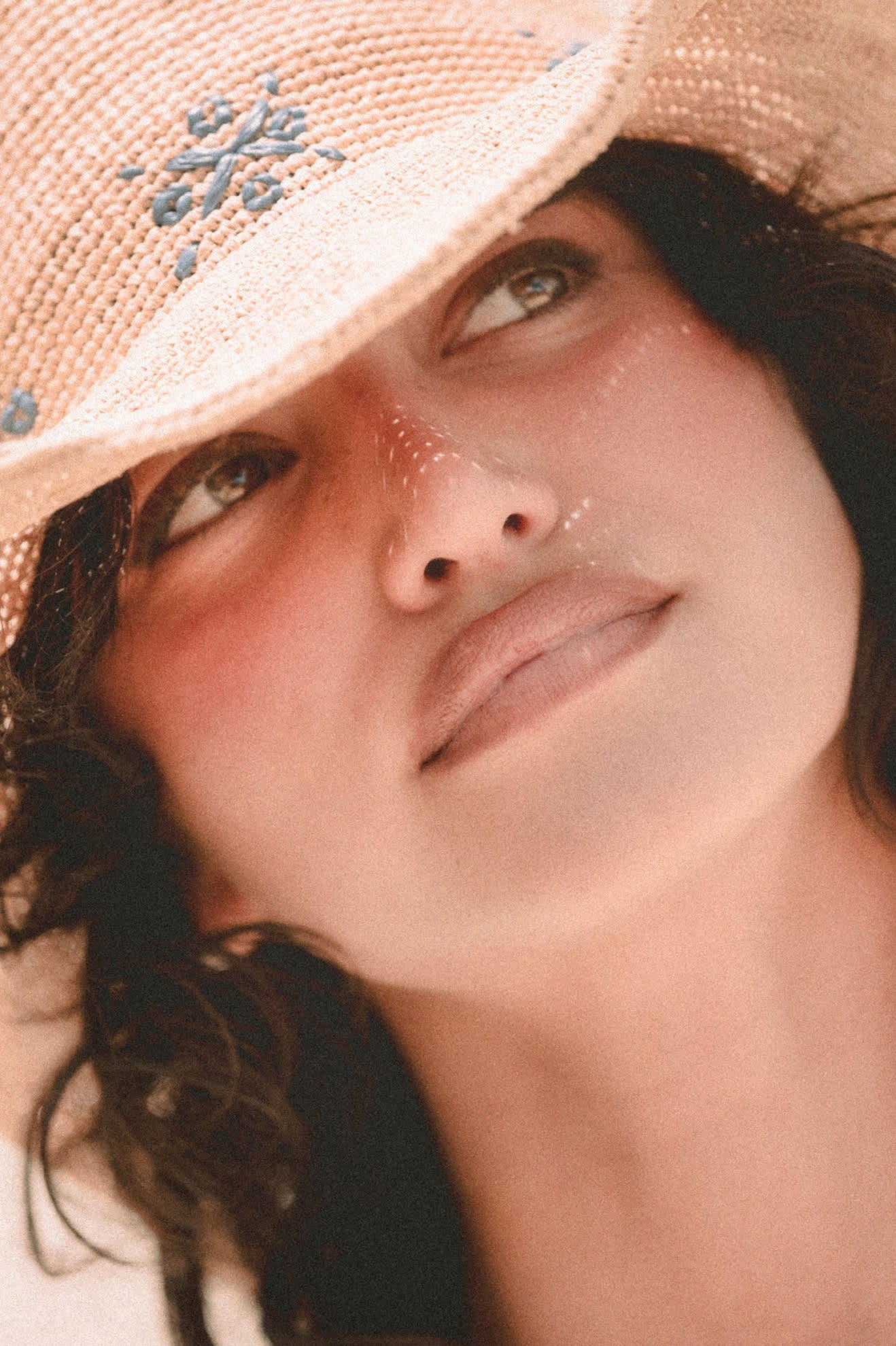 Odessa Straw Packable Cowboy Hat - Tan/Sunrise Blue