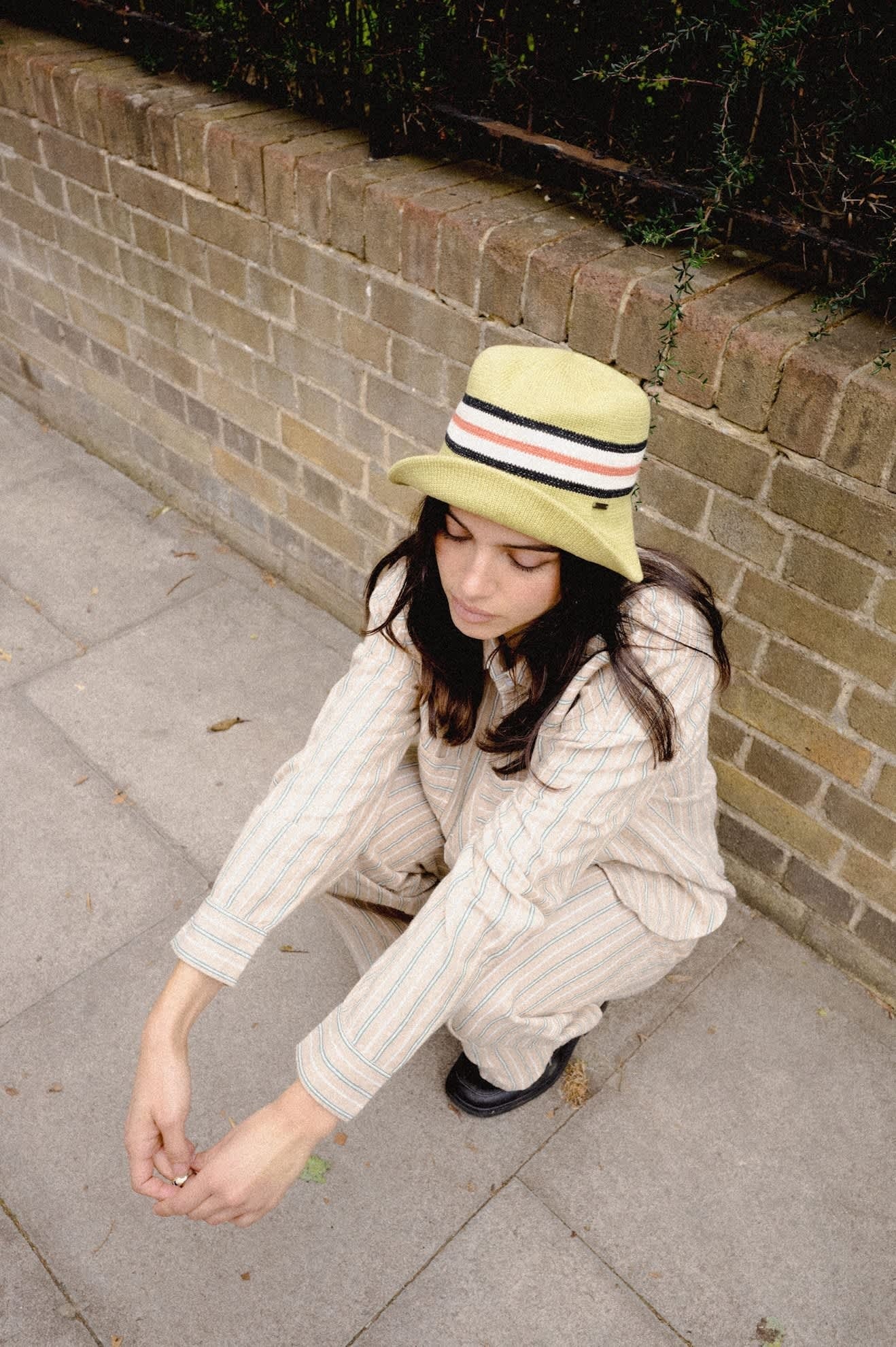 Redding Knit Packable Hat - Green Multi Stripe