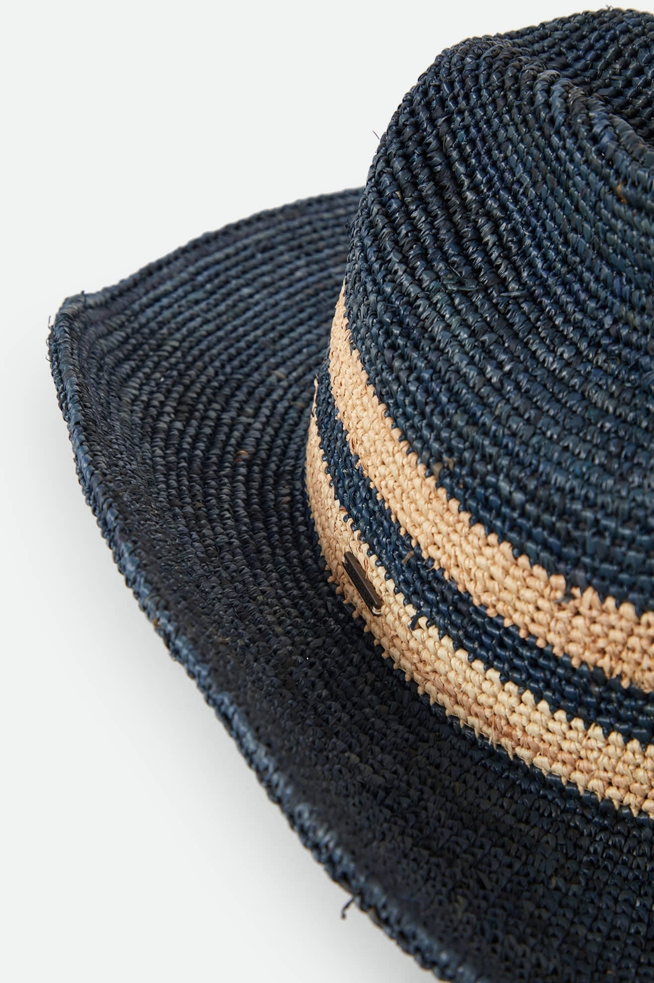 Odessa Straw Packable Cowboy Hat - Midnight Blue/Tan Stripe