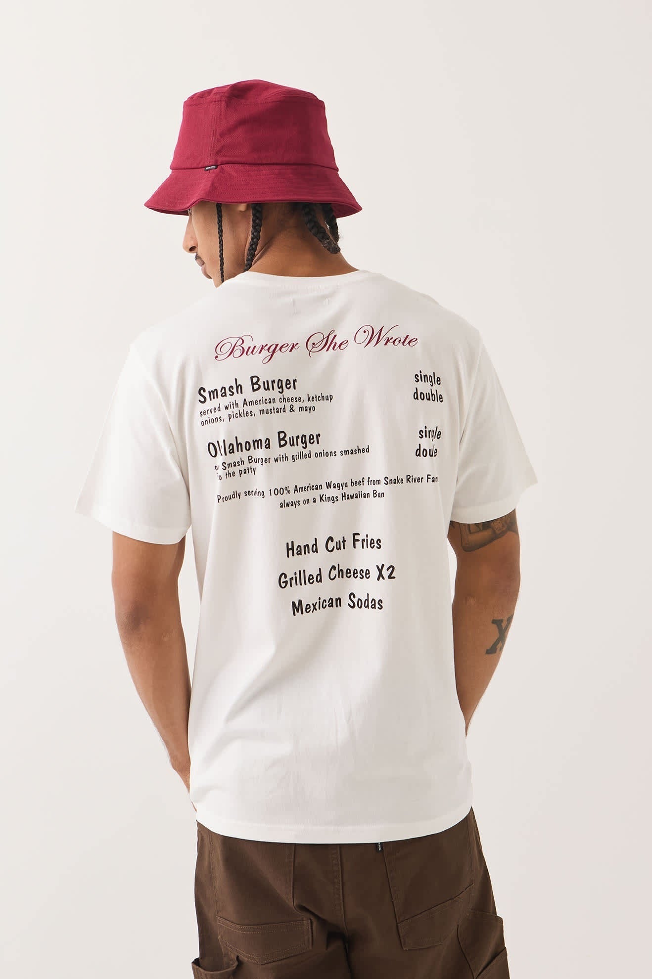 Burger She Wrote Pocket T-Shirt - White