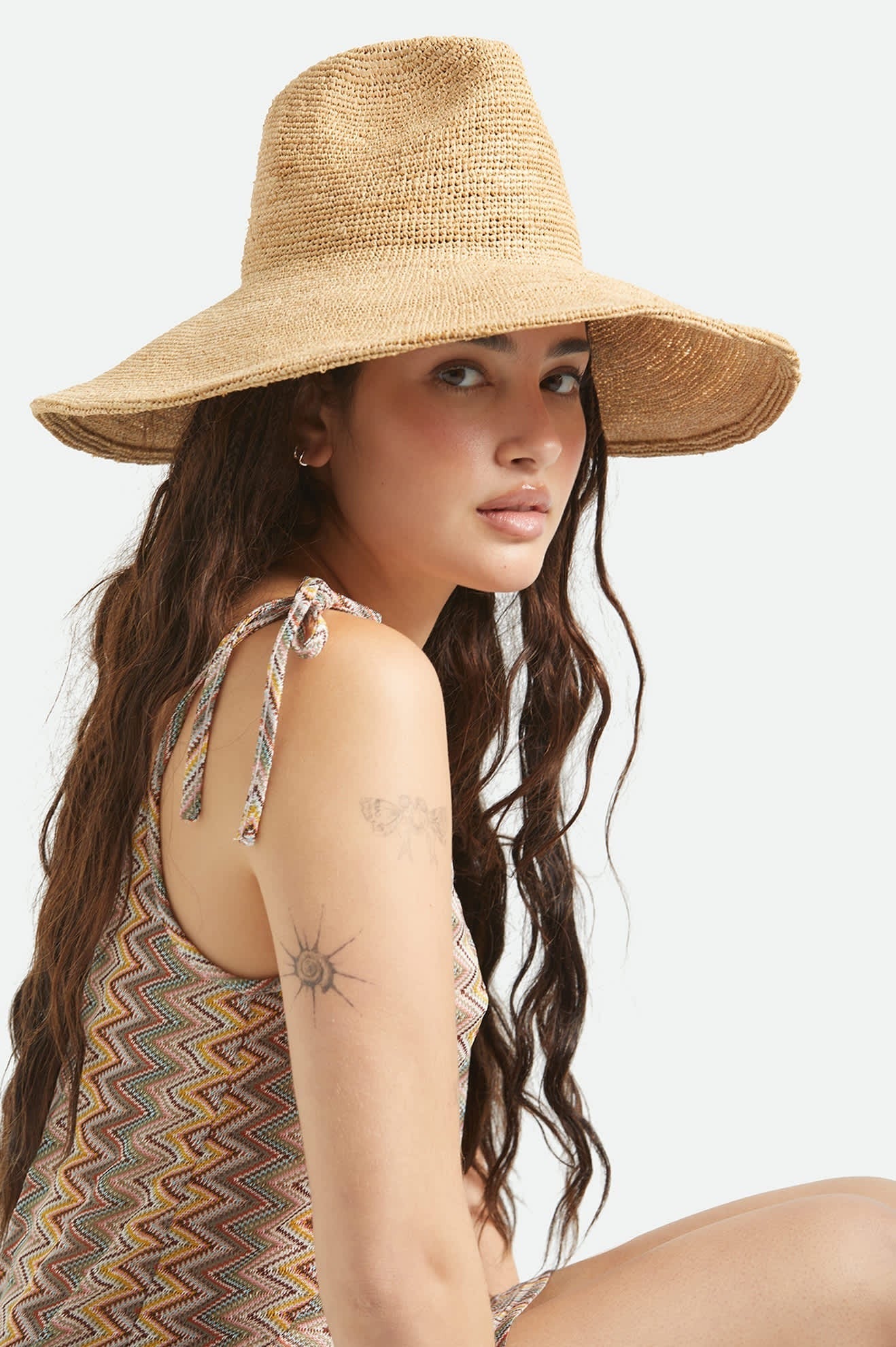 Helena Straw Sun Hat - Tan
