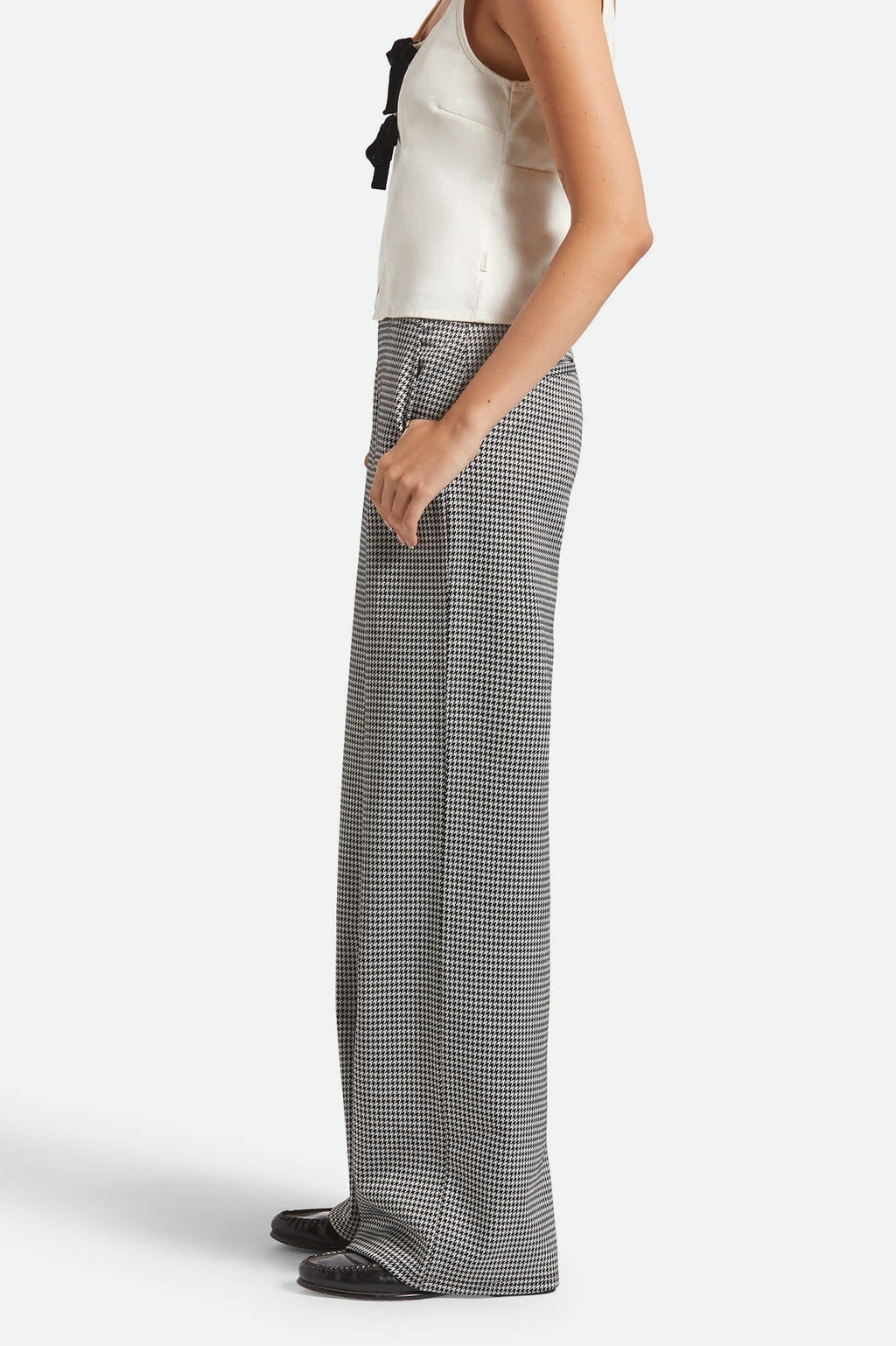 Houndstooth Leisure Trouser Pant - Winter White/Black