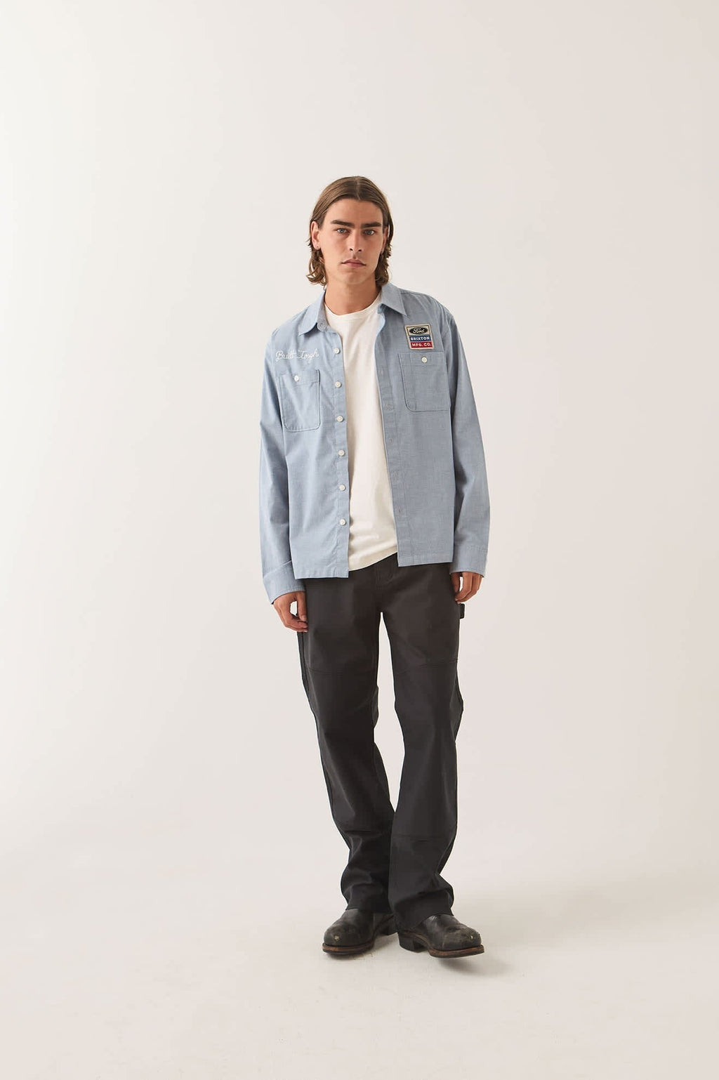 Ford Service Dept Workshirt - Blue Chambray