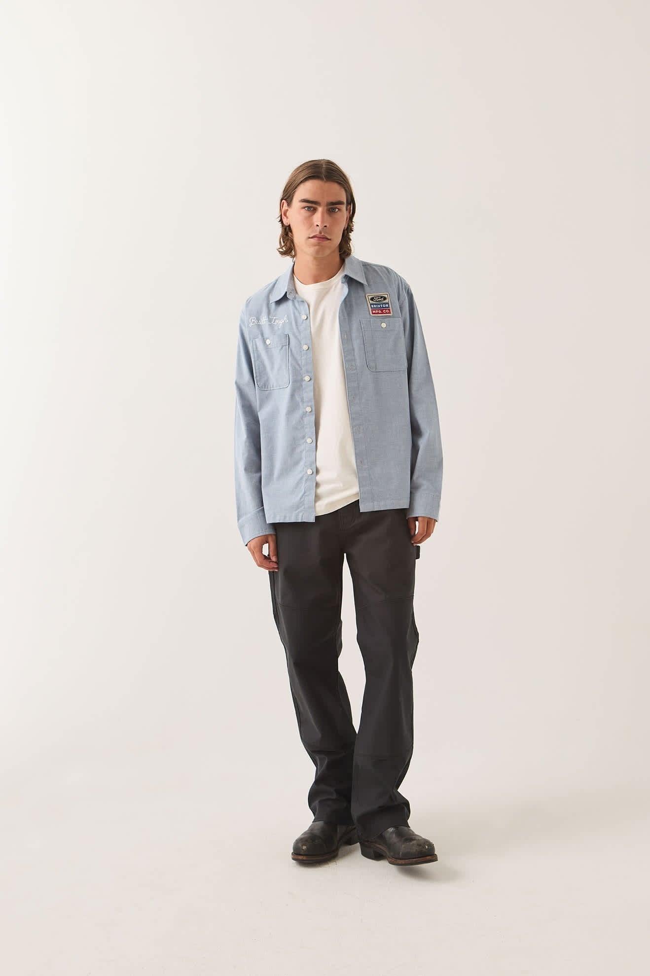 Ford Service Dept Workshirt - Blue Chambray