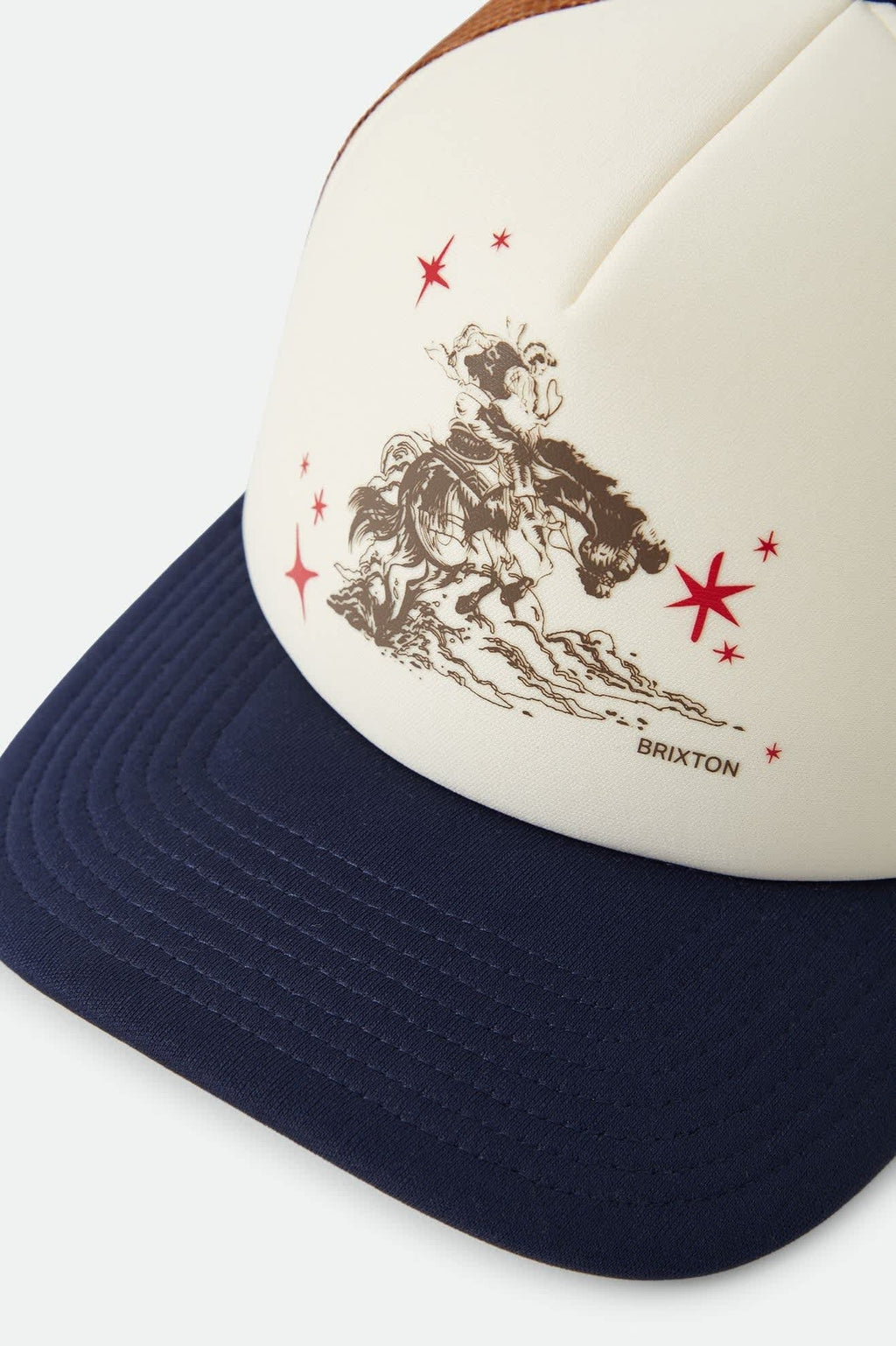 Mid Century Ranch Trucker Hat - Off White/Washed Navy/Caramel