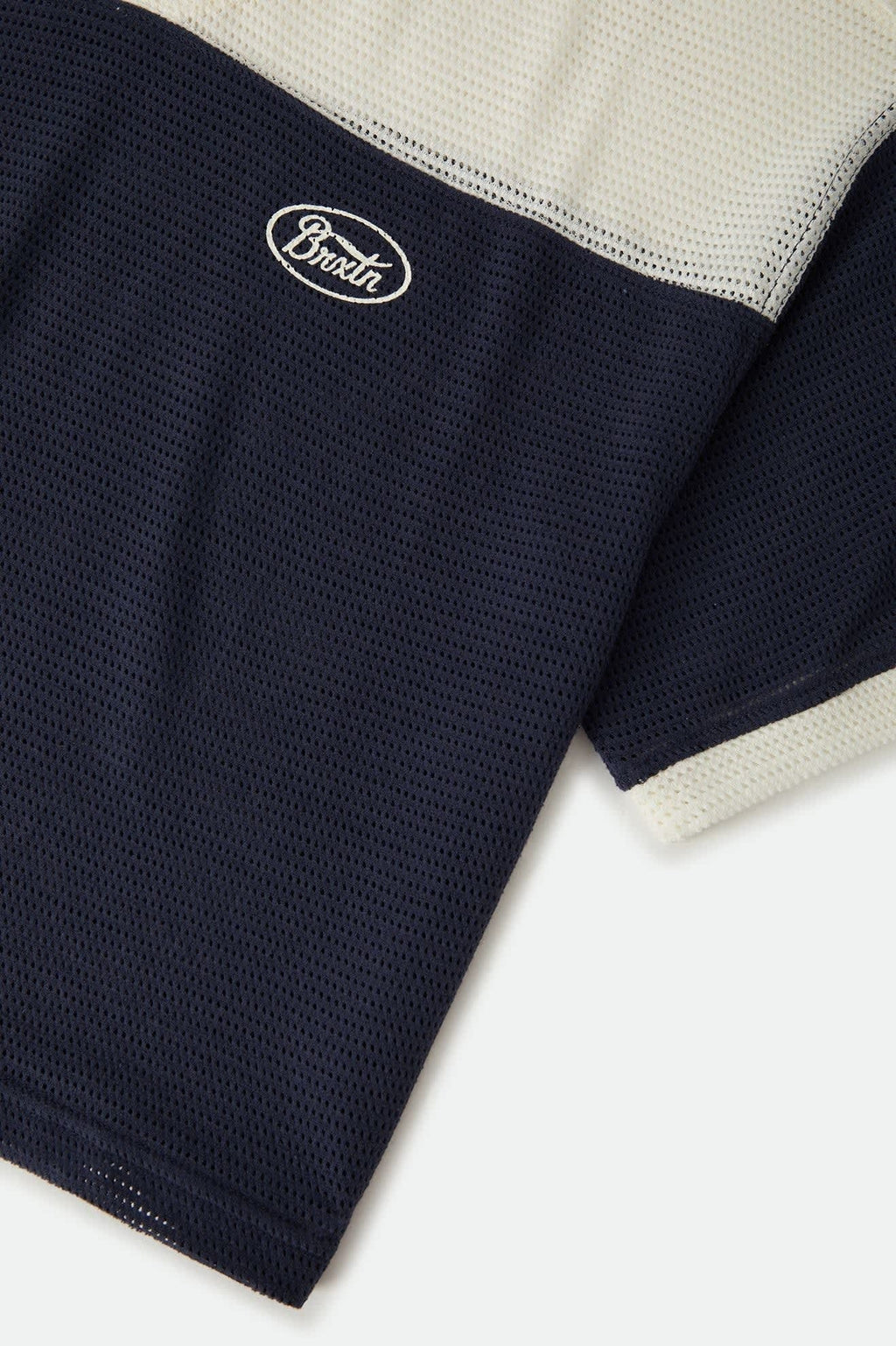 Varsity Mesh T-Shirt - Off White/Washed Navy