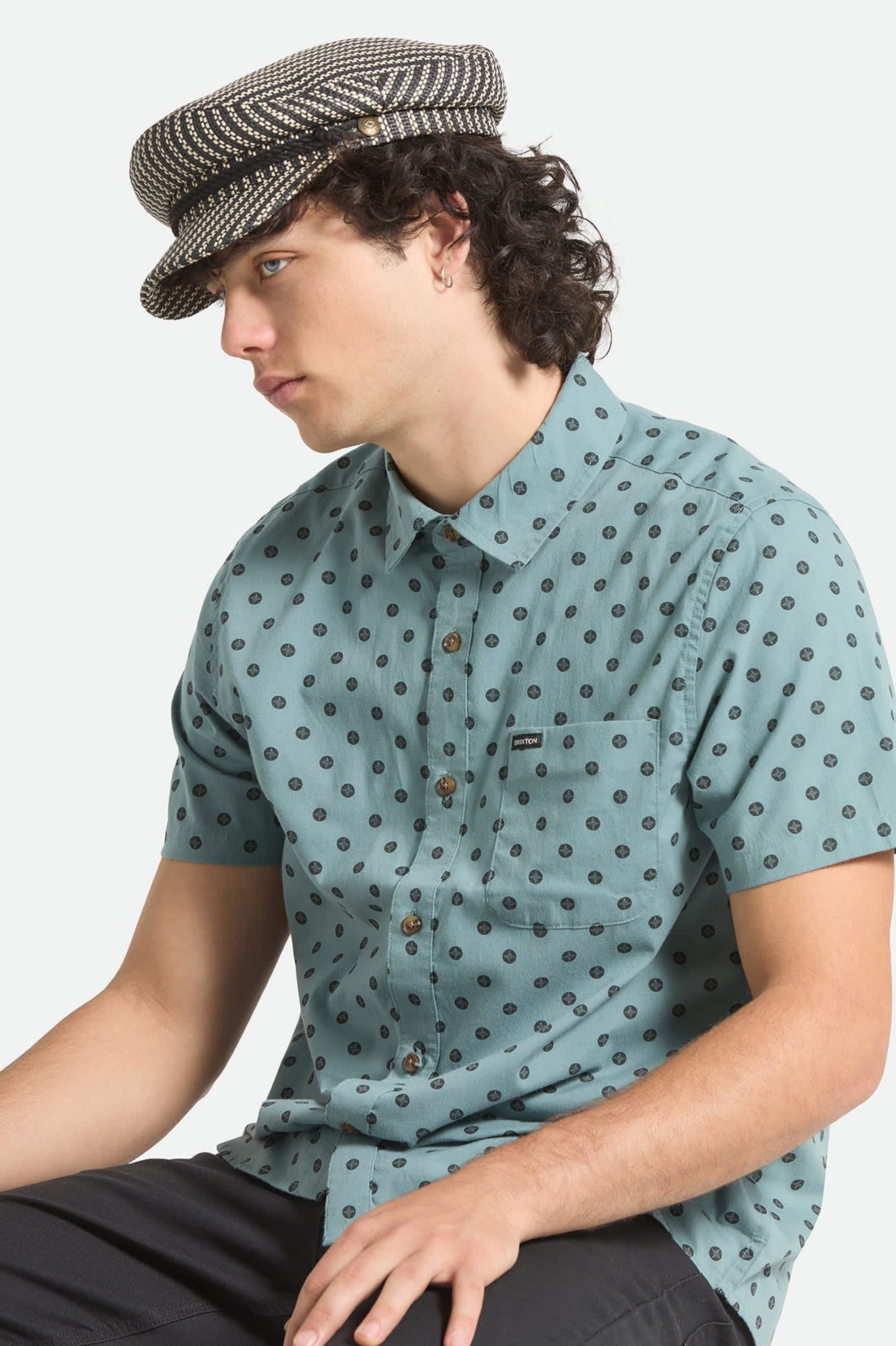 Fiddler Lightweight Fisherman Cap - Black/Natural Straw