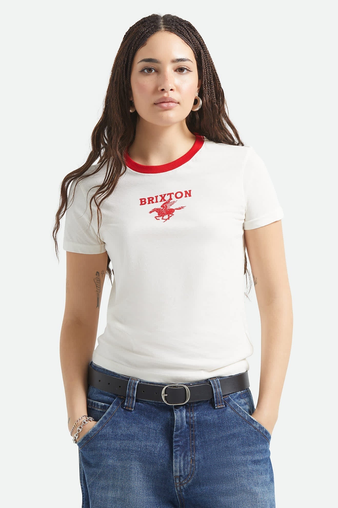 Pegasus Slim Crew T-Shirt - Vintage White