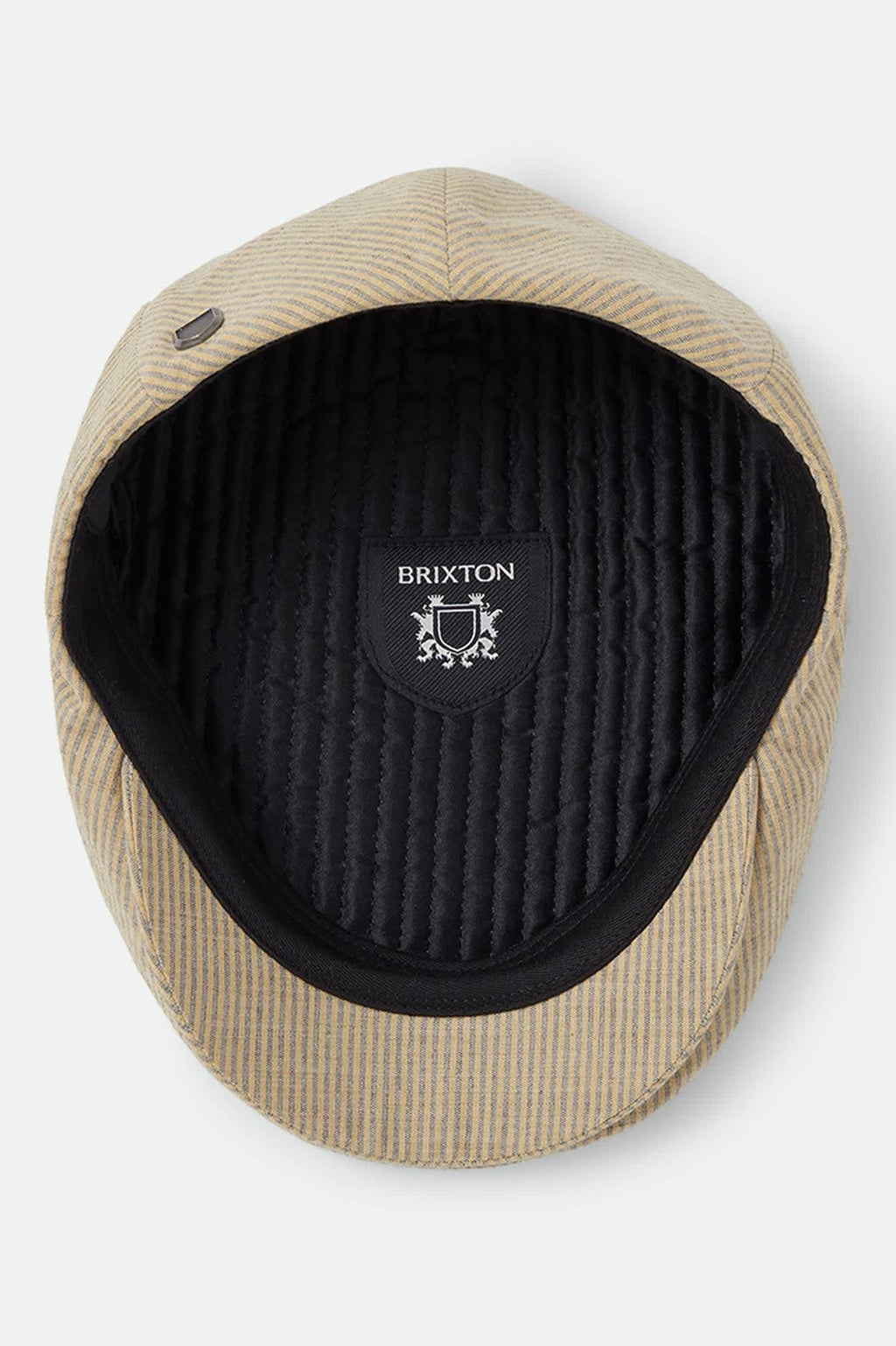Hooligan Flat Cap - Khaki Stripe/Washed Black