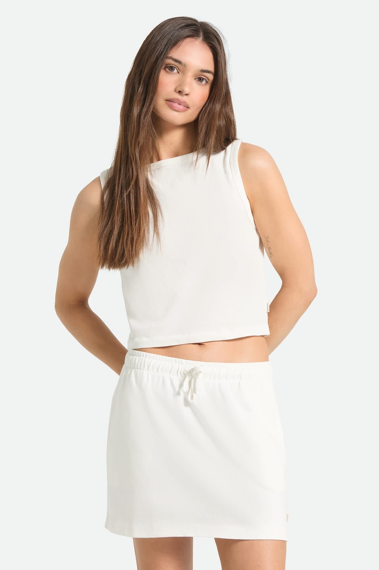 Carefree Organic Garment Dye Cropped Tank - Off White